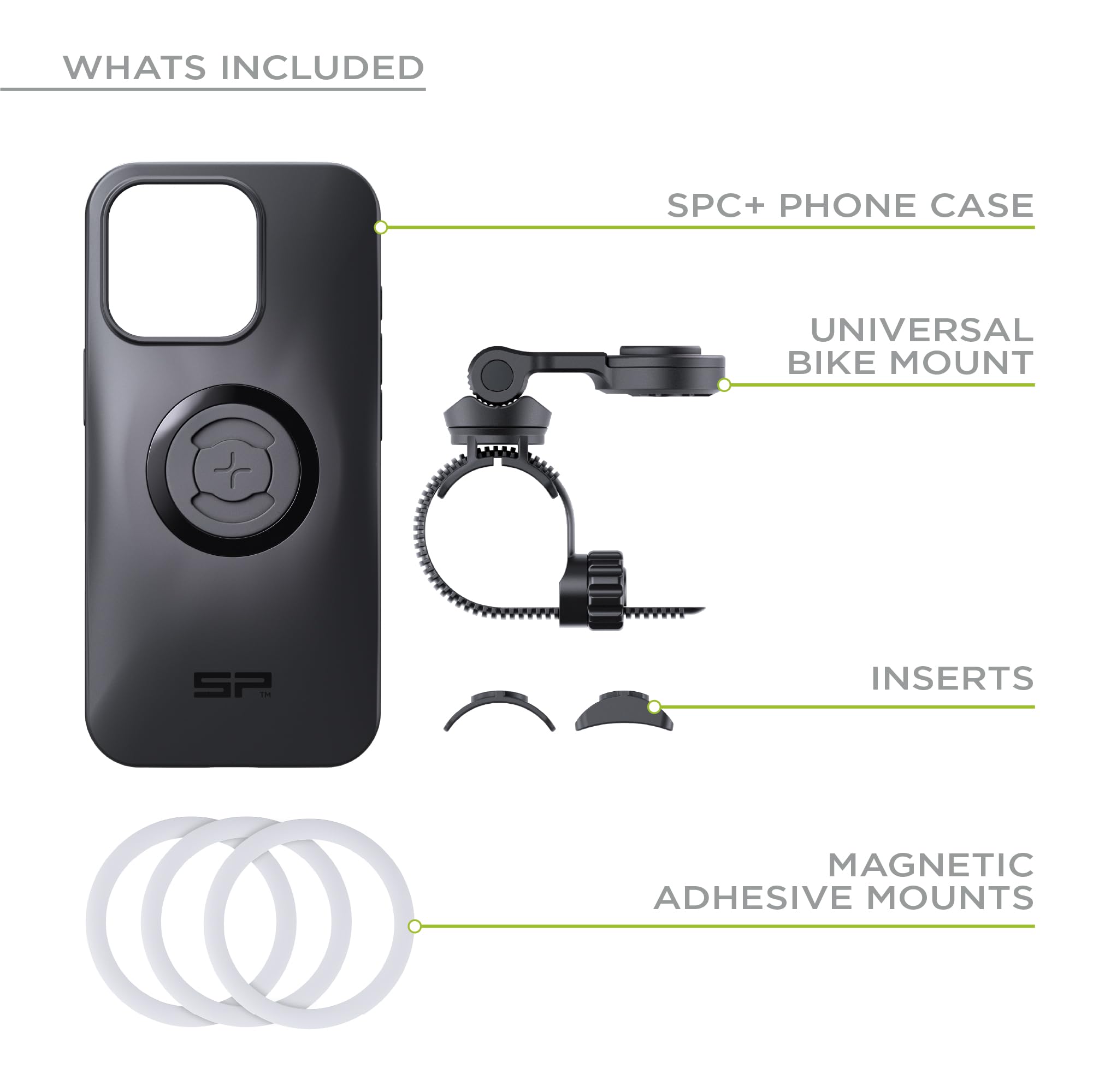 SP CONNECT Bike Bundle II | SPC+ | kompatibel mit iPhone 16 | Handyhalter für Fahrradlenker | Mountainbike Rennrad Handy Halterung