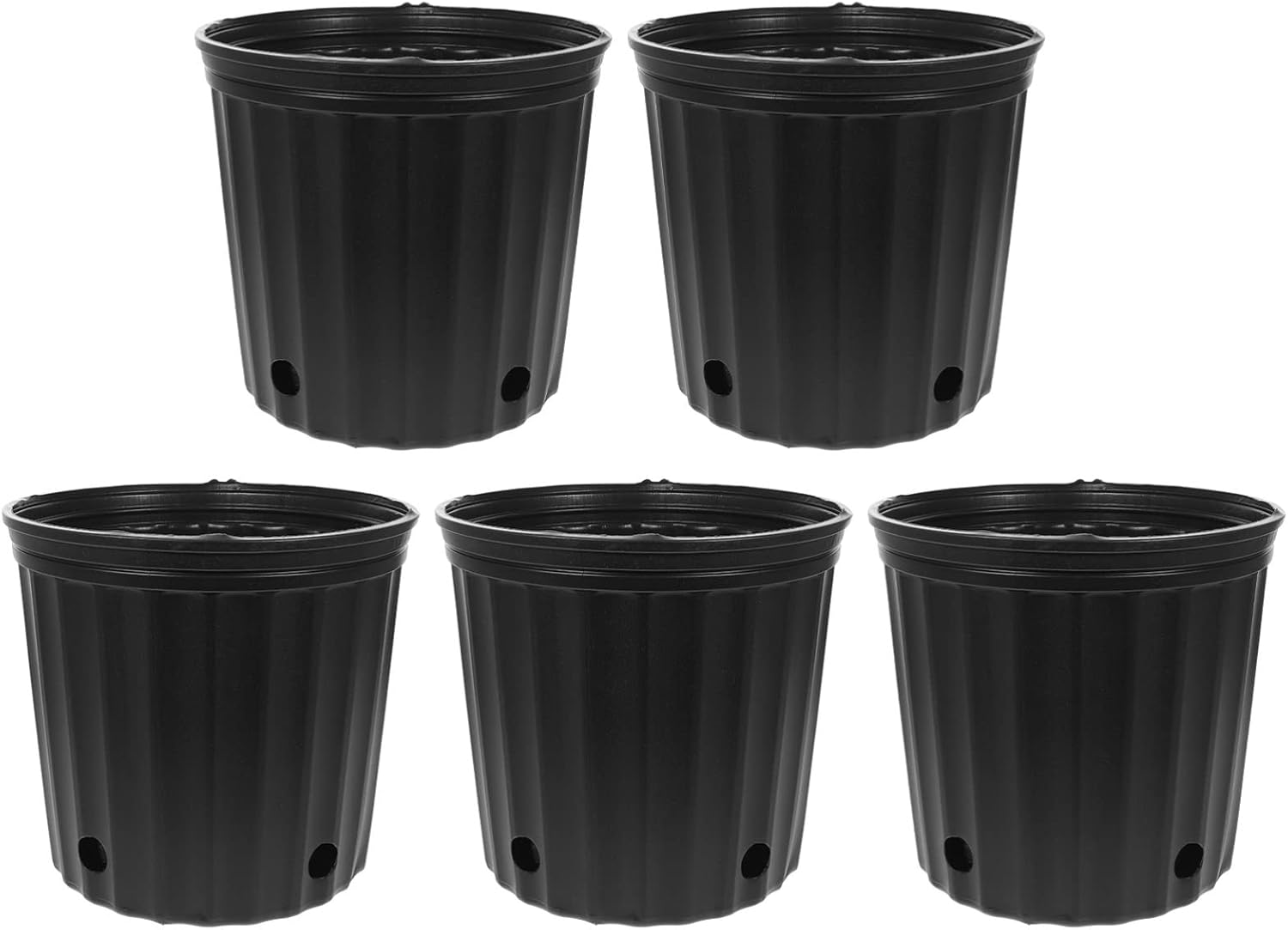 YARNOW Plastic Planter Pots 5 Pcs Round Nursery Pots, Plastic Plant Pots with