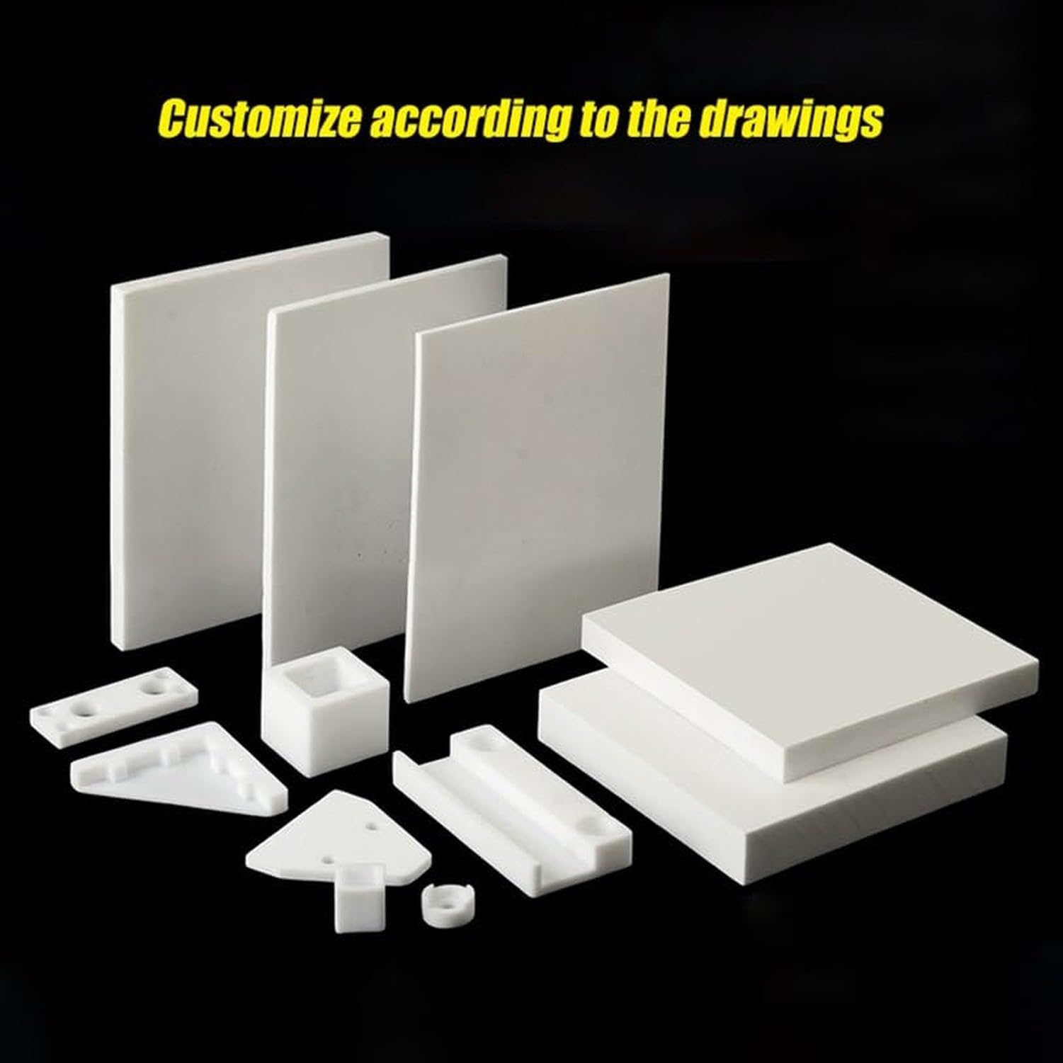 PTFE Quadratplatte Weiß 0,3-30mm Dicke, 100x200x10mm, 100x200x10mm