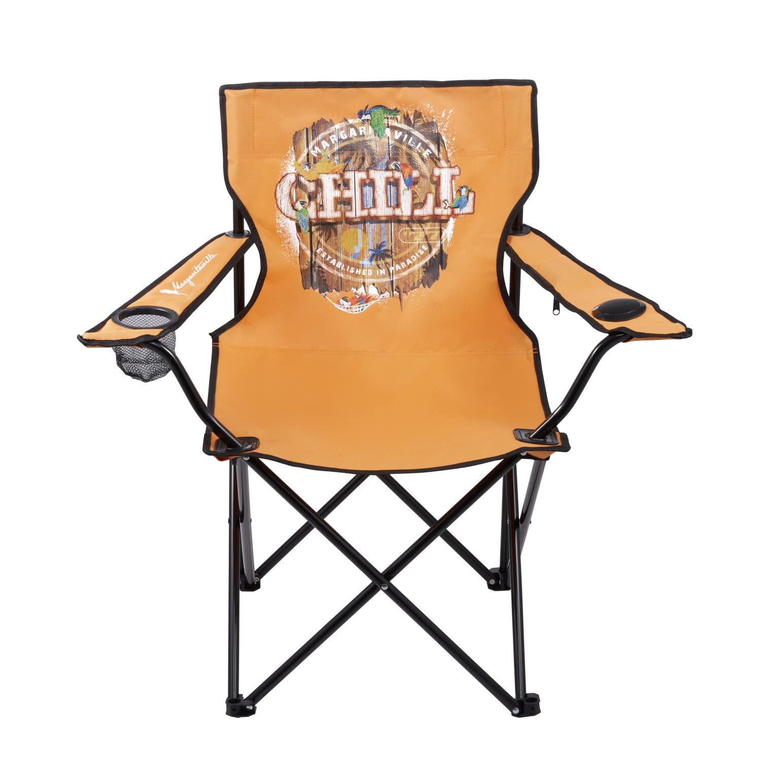 Margaritaville Folding Tailgate Chair with Wireless Bluetooth Speaker, Beach Chair with Waterproof Wireless Speakers, 5 Hour Playback Time, 20 Foot Bluetooth Range, True Wireless Pairing, Cup Holder
