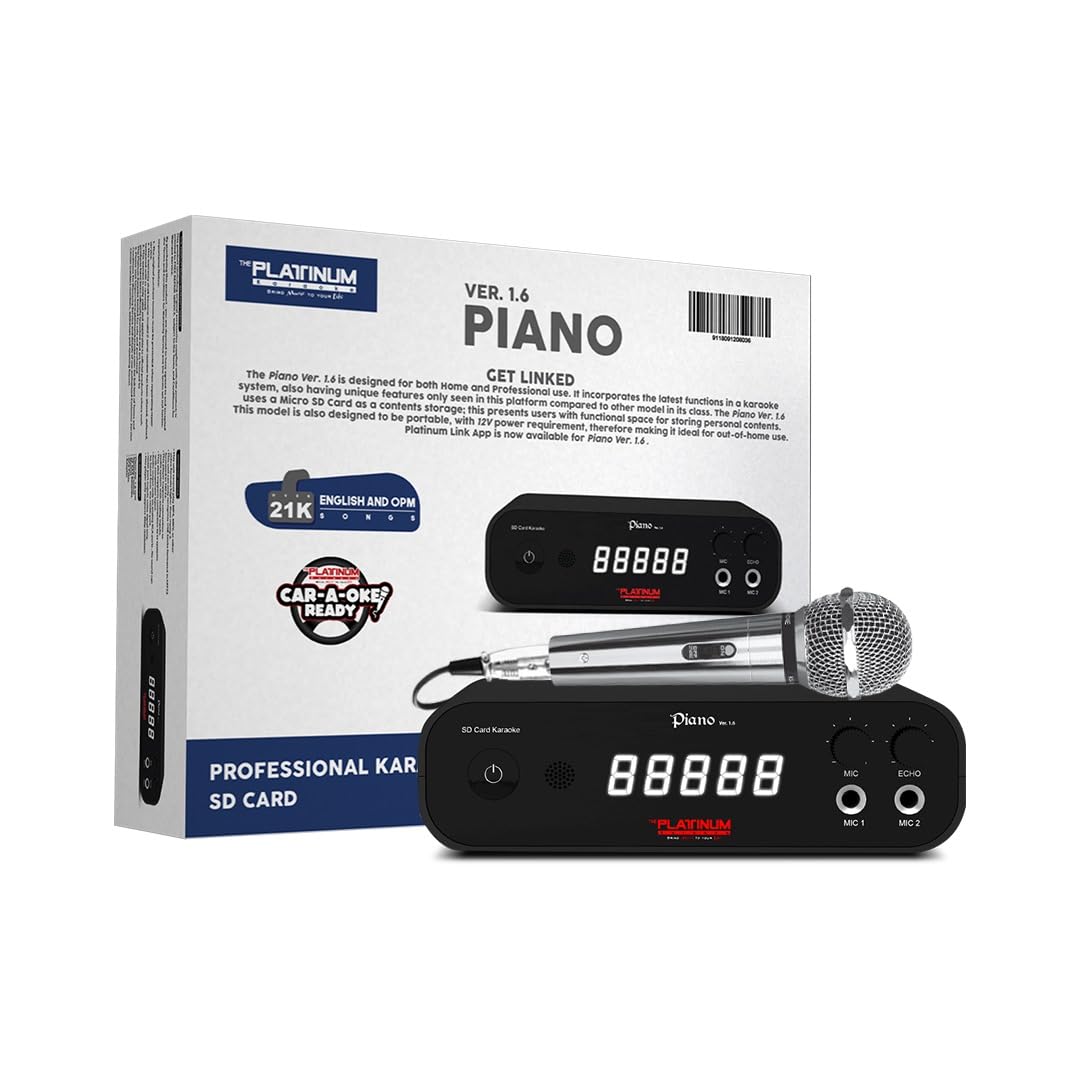 THE PLATINUM KARAOKE V1.5 Karaoke Player with KS5000 Wired Mic, HDMI FOR VIDEO OUTPUT , AV FOR VIDEO & AUDIO