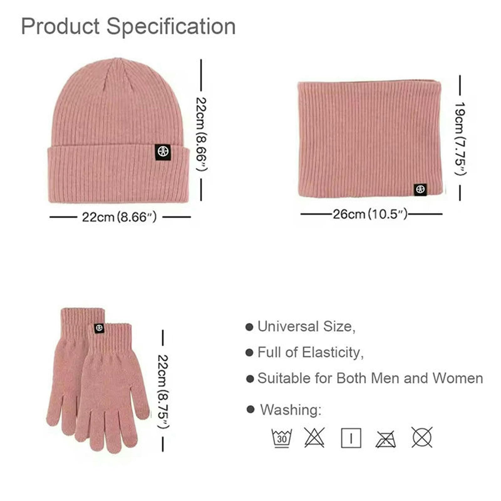 Mütze,Schal & Handschuh-Sets Damen 3-teiliges Winter-warmes Bohnenhut-handschuh-schal-mütze-Set Für Unisex, Weich, Dick, Warm, Gestrickt, Touchscreen-Handschuhe, Outdoor-ausrüstung-blau