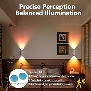 ZSYZDL Motion Sensor Night Light,Motion Sensor Light Indoor,USB Type-C Charging, Ultra-Long Battery Life,Magnetic Mount,Colorful neon Colors Change,Wall lamp,Apply for Bedroom,Bathroom,Courtyard