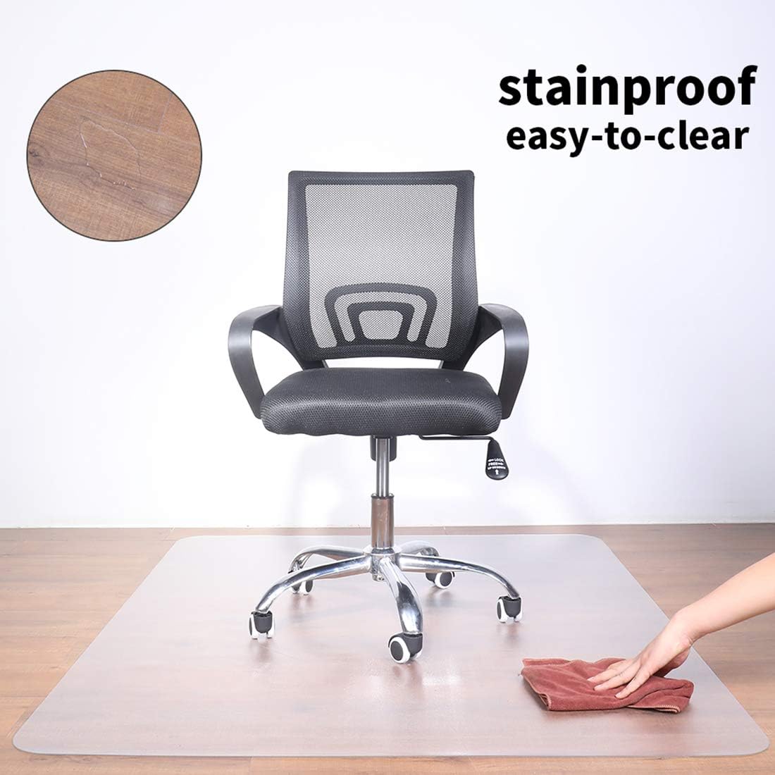 Large Office Chair Mat for Hardwood Floors - 48"×60" Anti-Slip Desk Chair Mat - Heavy Duty Floor Protector for Home or Office - Easy Clean and Flat Without Curling : Office Products