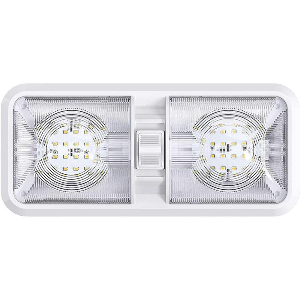 CENPEK Led RV Lights 12V 48 Led Interior Double Dome Ceiling Light for RV Boat Trailer Camper Accessories white Caravan