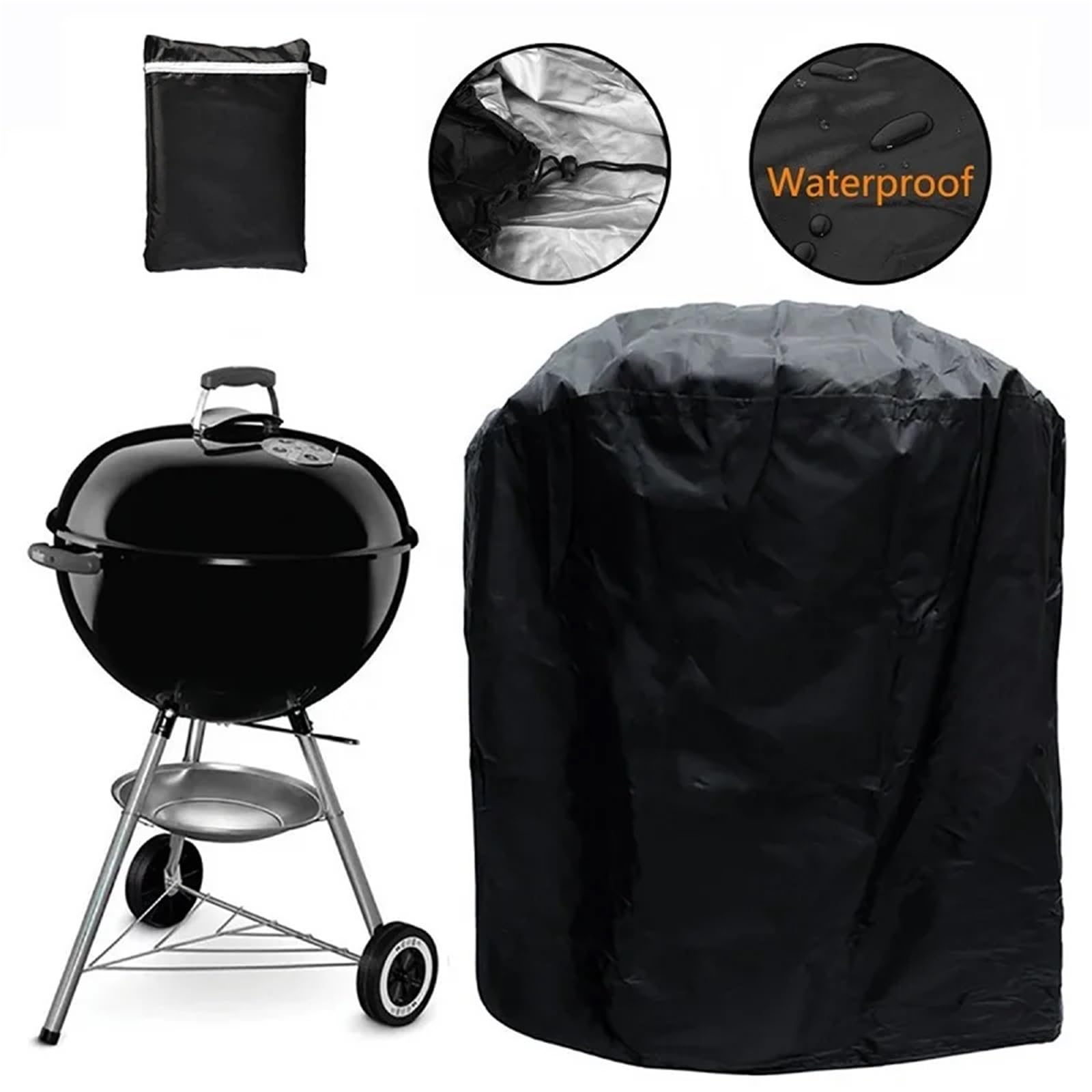 Pokrowiec na grill, Gaz zewnętrzny do grillowania, ochronny, czarny, wytrzymały, przeciwdeszczowy
