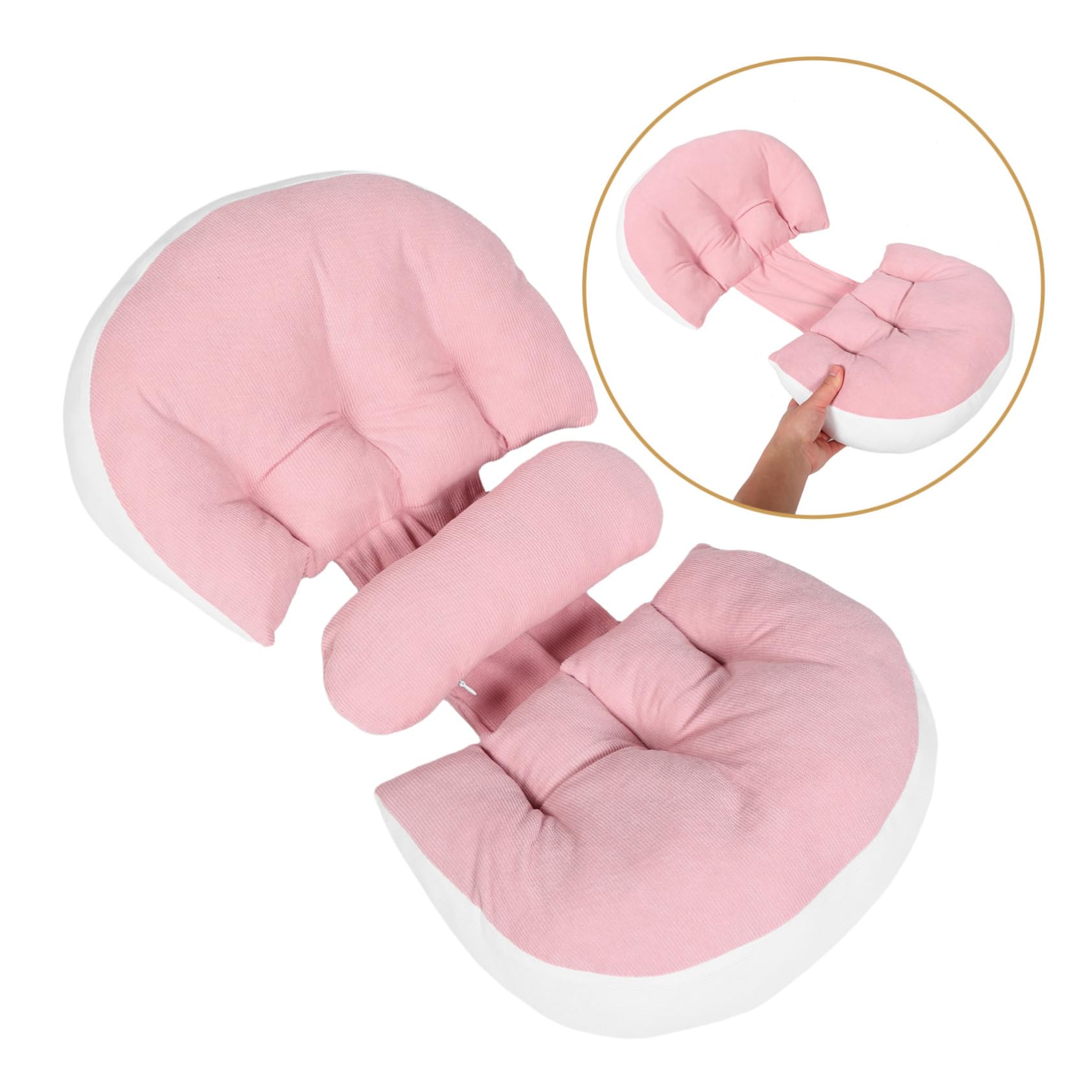Cuscino u Shaped Per e Allattamento Per e Schiena e Cuscino Multifunzionale Per Incinte Rosa