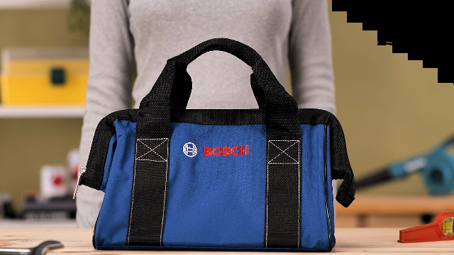 Bosch 2610041759 Heavy-Duty 13x9x9 Dark Blue Canvas Tool Bag
