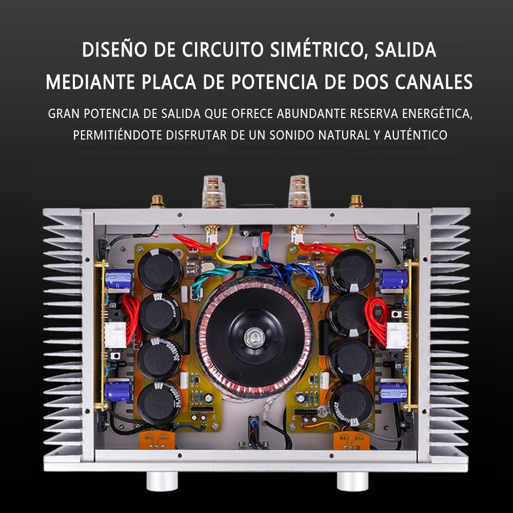 A1S Amplificador Estéreo Clase A Pura 20W x 2, 2 Canales (Plata) | Circuito clásico de referencia | Compatible con altavoces de escritorio y de estantería