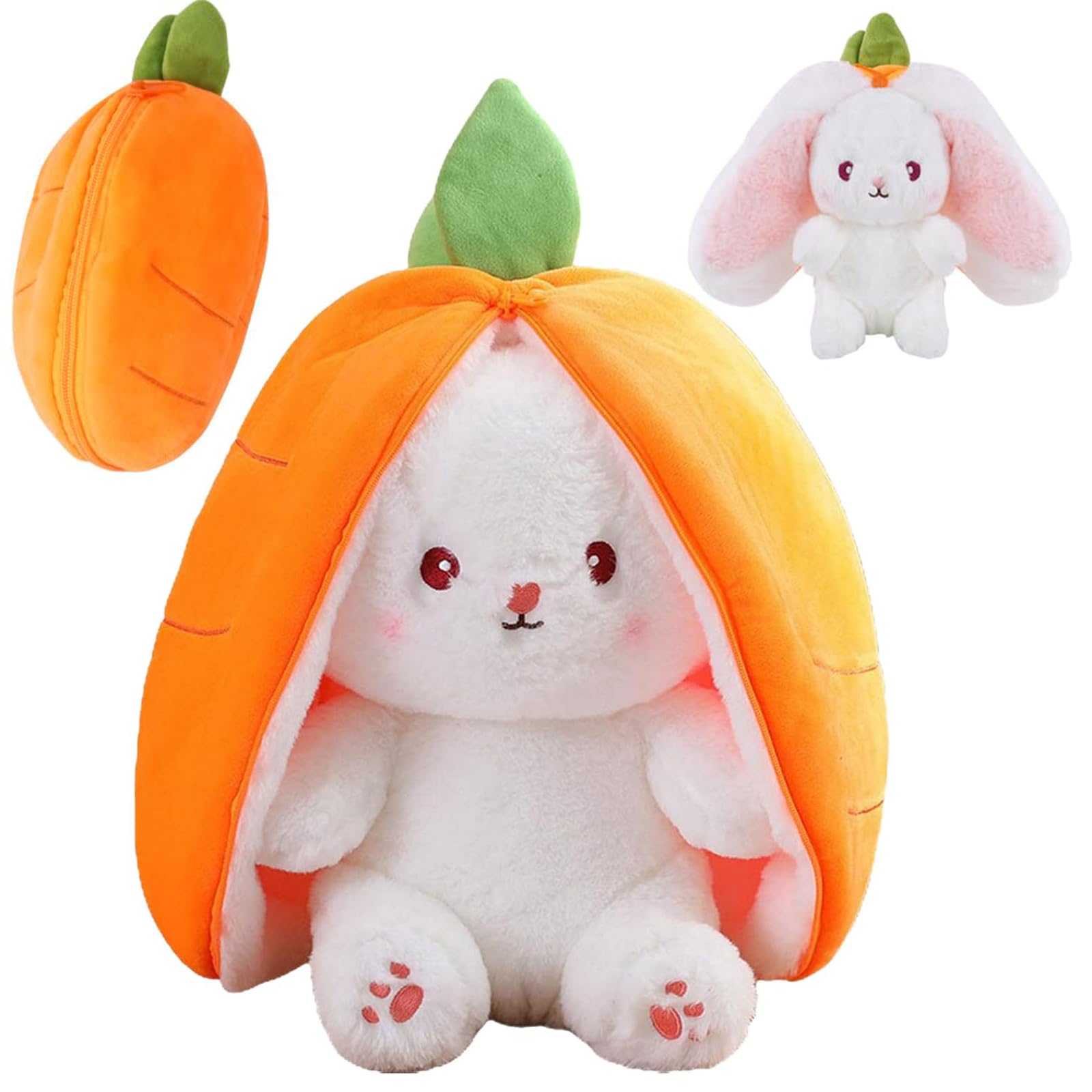 Reversible Rabbit Carrot Pillow,Carrot Plush Cute Bunny Plushie For Men And Women Easter Day And Birthday Gifts,Ideal Fluffy Gift
