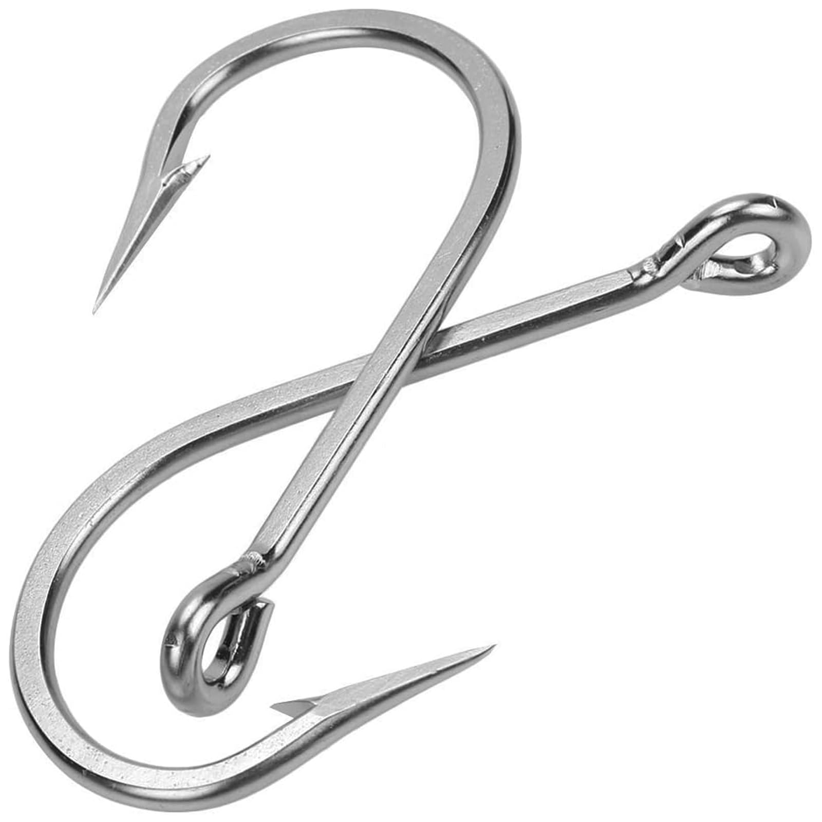 Fishing Saltwater Large Giant Shark and Alligator Hooks Stainless Steel Big Game Fishing Hooks Extra Strong Large Fish Hooks for Tuna Catfish Swordfish (12/0-5pcs)
