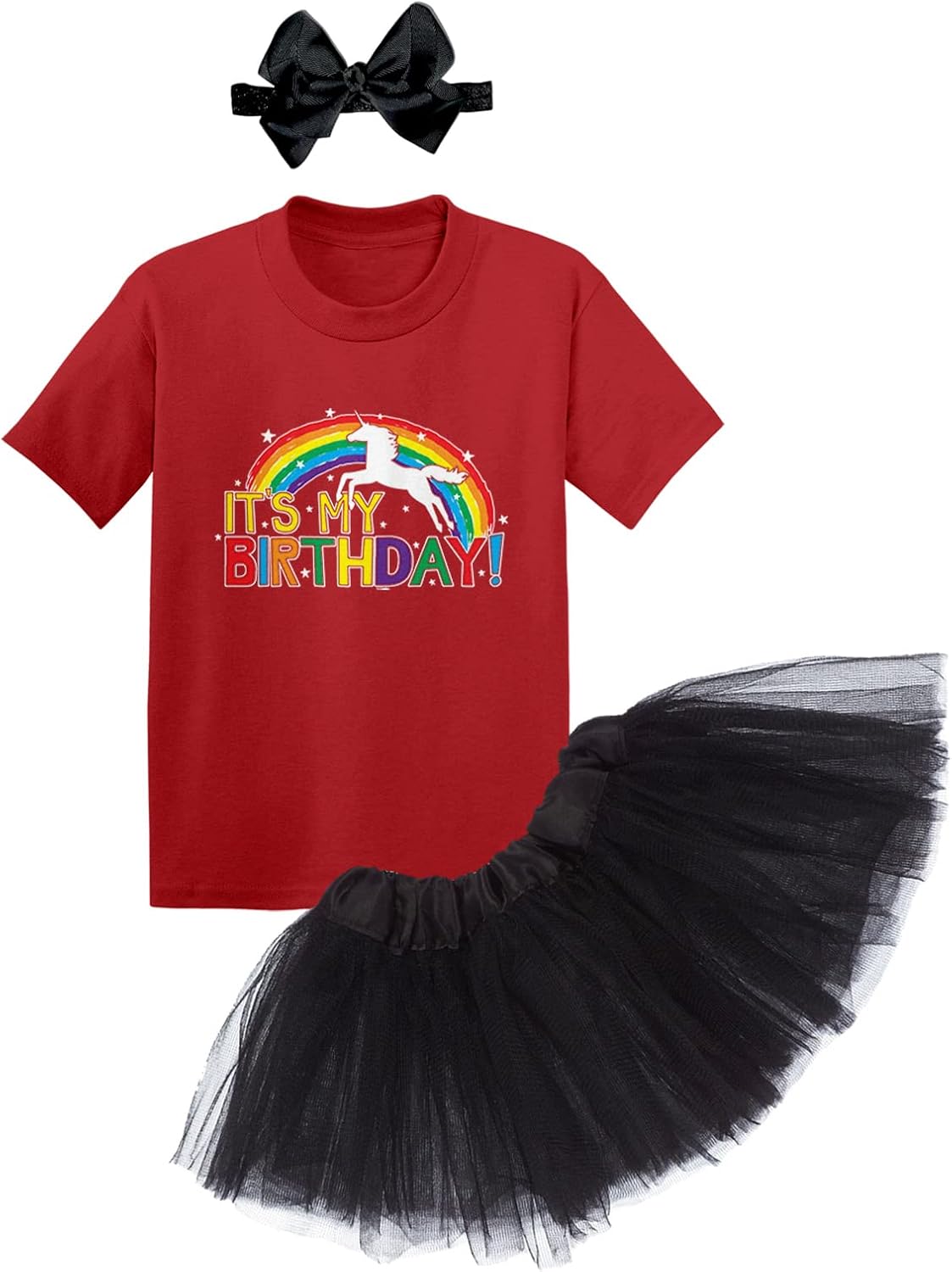 Tcombo It's My Birthday - Unicorn Magical Baby Bodysuit + Tutu Skirt + Bow Headband Set