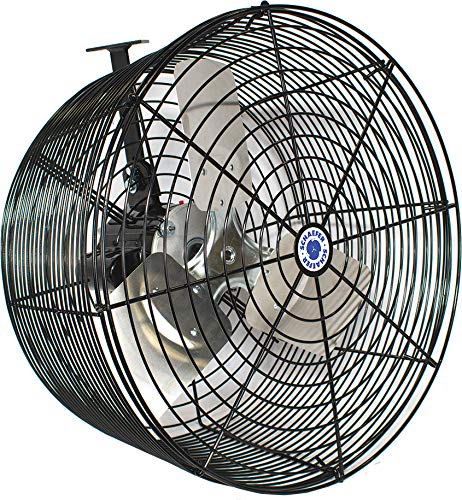 Schaefer VK24-B Versa-Kool Deep Guard Greenhouse Air Circulation Fan - 24" HAF Wall Mount Fan w/T-shape Mount - Made in USA - 1/2 HP, 7860CFM - Black