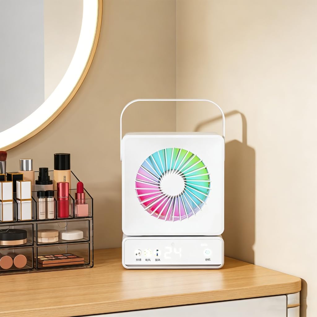 Ventilatore USB da tavolo con batteria da 6000 mAh e movimento largo 120 gradi per casa o ufficio