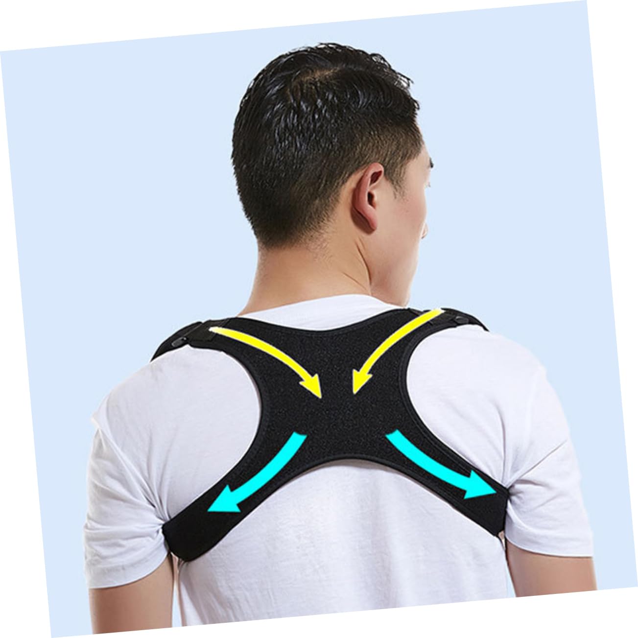 Healvian 3pezzi Cintura Correttiva Invisibile Per Postura Supporto Ergonomico Per Schiena e Spalle Adatta Per Adulti e Anziani Per Gobba Schiena Nera
