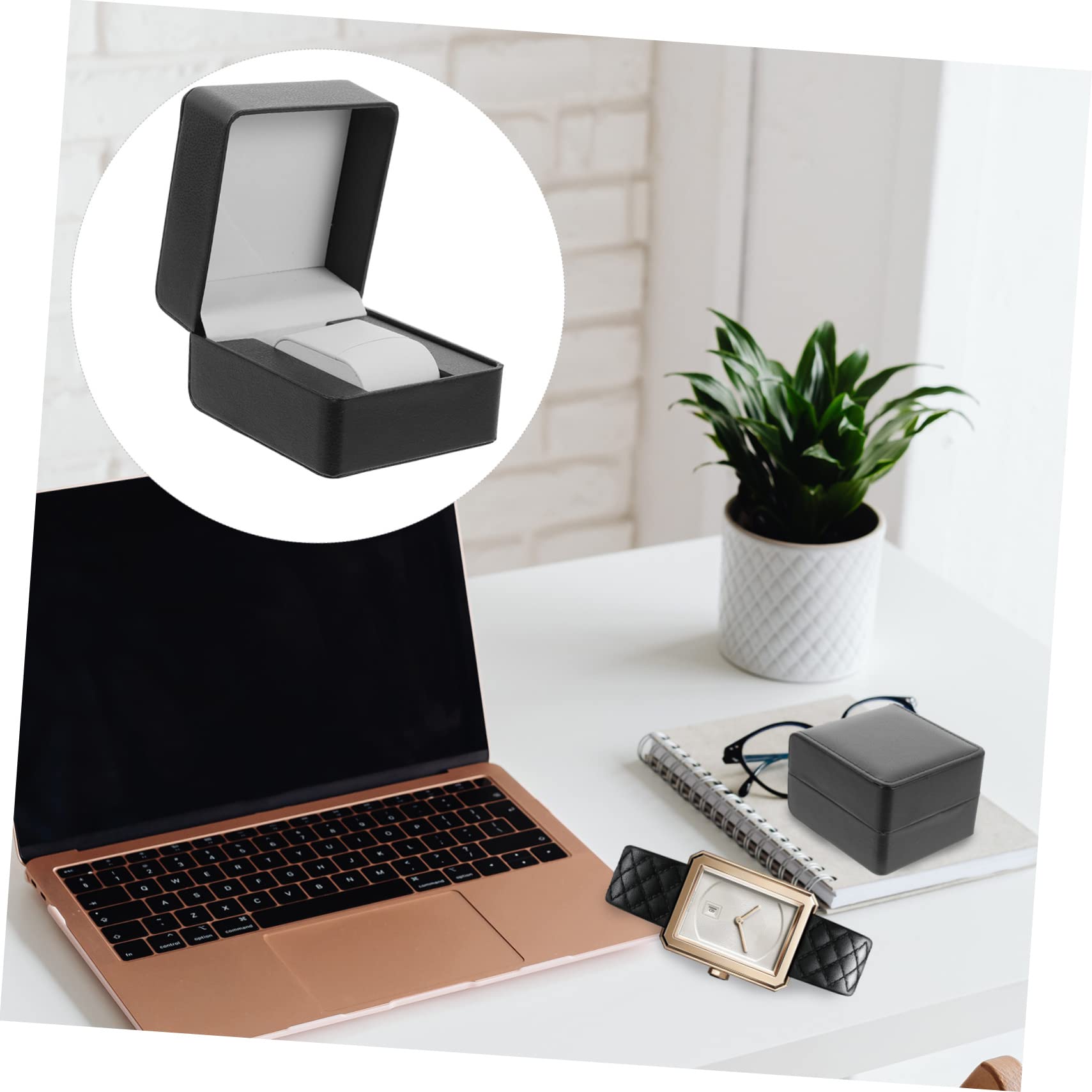 Healvian 5 piezas Caja para Relojes de PU Cuero Estuche de Viaje y Antigolpes Organizador para Relojes y Joyería Caja de para Colección y Almacenamiento