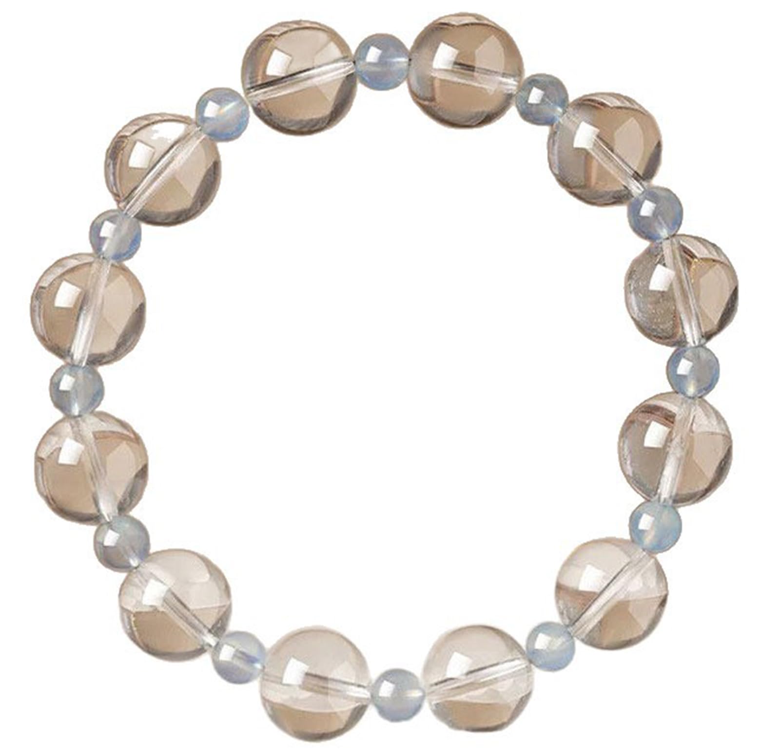 Bracciale elastico artigianale in cristallo di quarzo ialino naturale | Yoga Meditazione Abbigliamento quotidiano Pietre curative Bracciale in cristallo Gioielli Regali Donna Uomo
