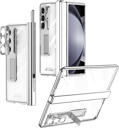 Miimall Funda para Samsung Z fold 5 con S Pen, funda plegable 5 con soporte para bolígrafo + película de lente + película protectora de pantalla