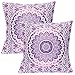 Stylo Culture Coussins Décoratifs Ethniques pour Housses de Coussin Floral Imprimé Purple 40 X 40 Coussins de Coussin Ombre Traditionnelle Mandala 40x40 cm Carré de Coton (Lot de 2)