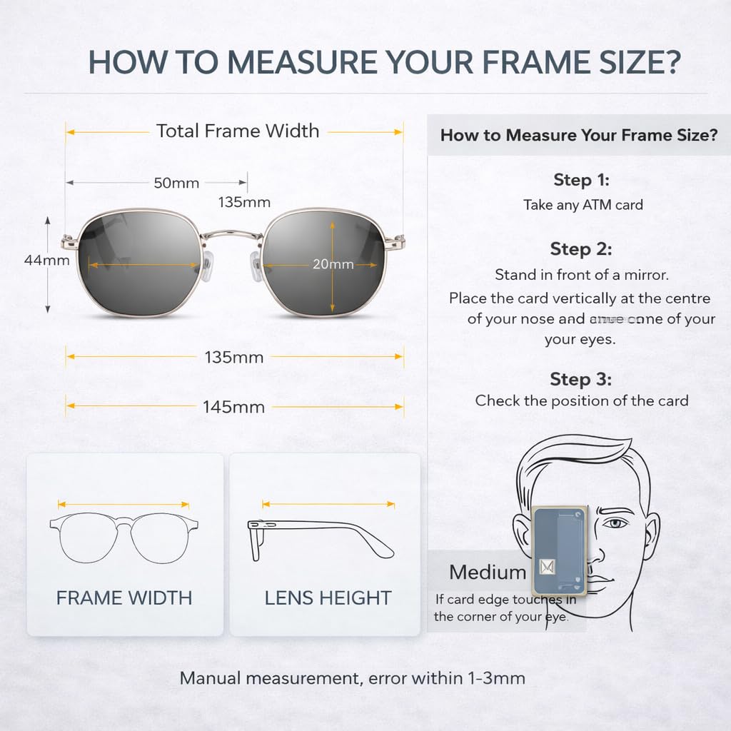 Dervin UV Protected Hexagonal Sunglasses for Men and Women (Silver-Black) 1
