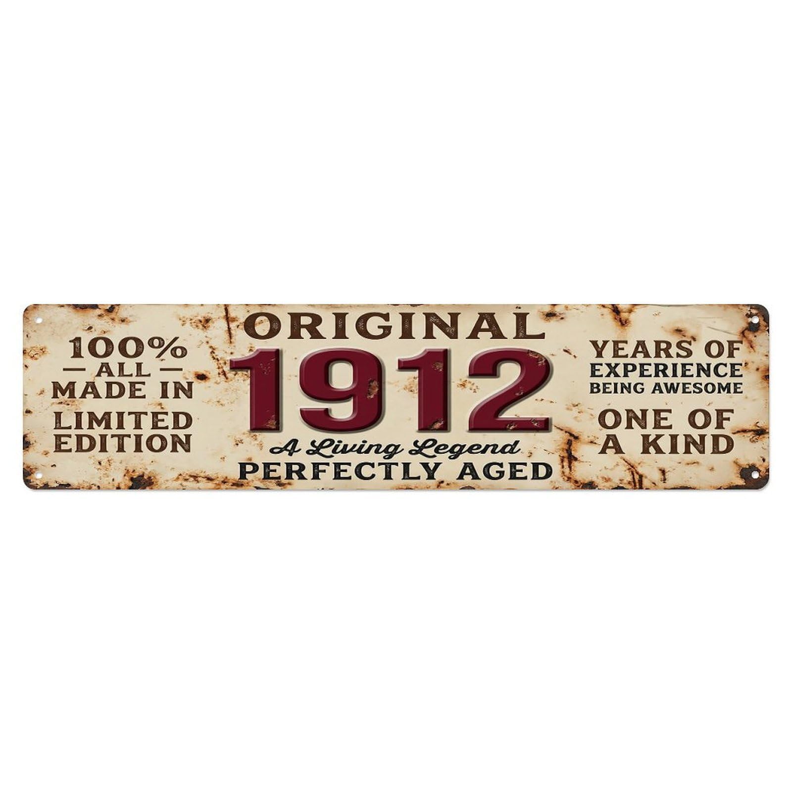 Original 1912 Limited Edition Perfectly Aged Live Legend Metal Tin Sign