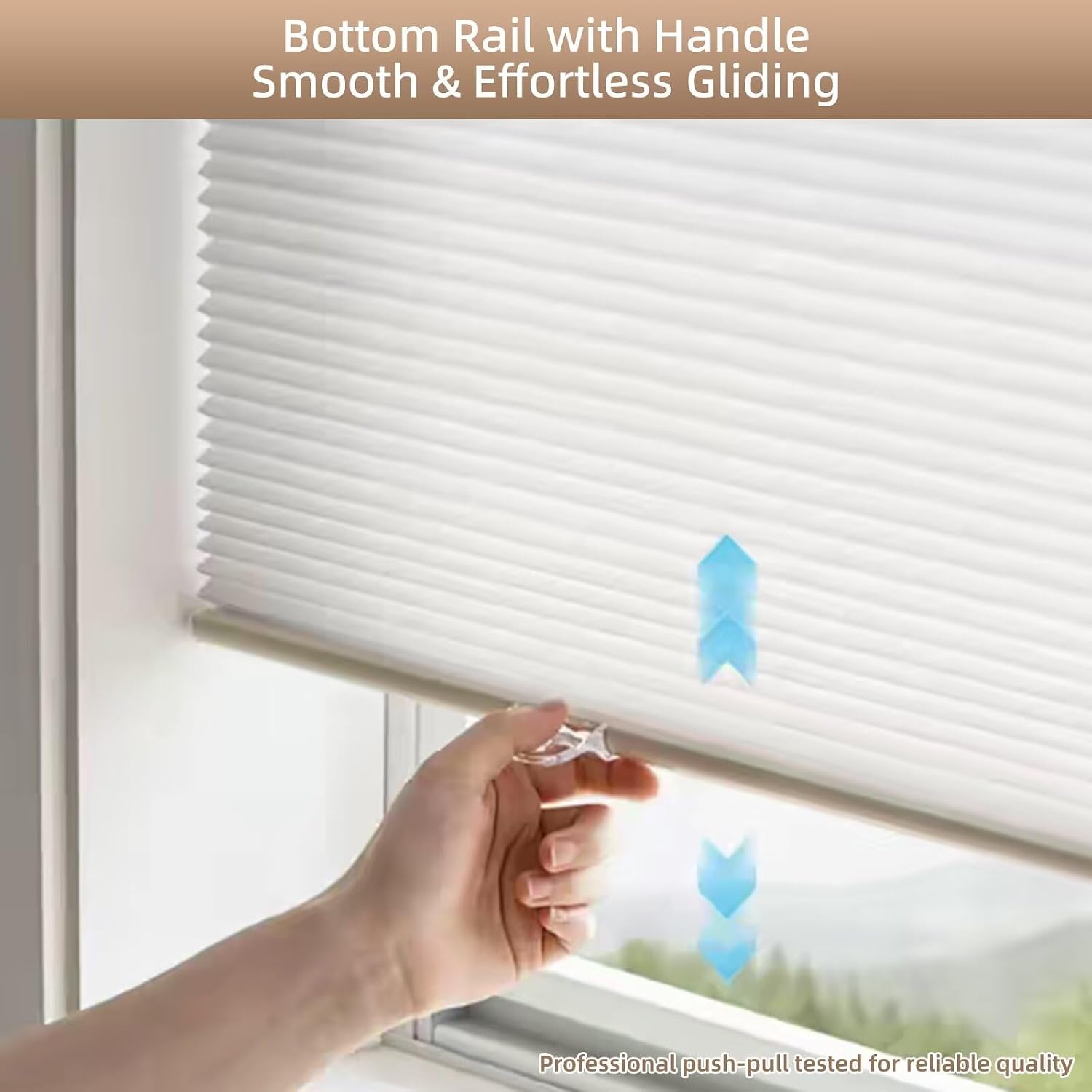 Cordless & No-Drill Easy Install Custom Honeycomb Cellular Shades – Semi-Blackout Window Blinds for Home, Thermal Insulation & Noise Reduction – Gradient Color Series 3