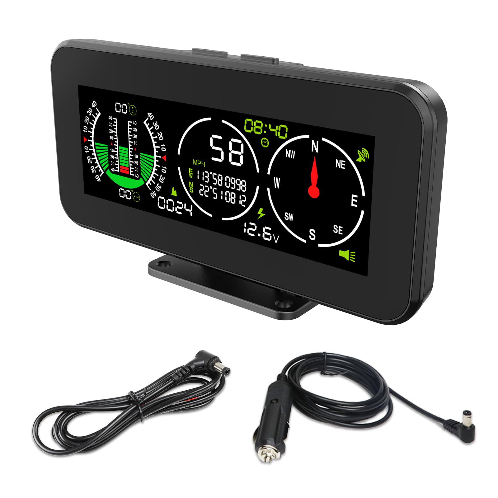 PLAYOCCAR M60 GPS Velocità e pendenza Giroscopio multiasse integrato Indicatore livello inclinazione Contatore velocità Smart Slope Meter