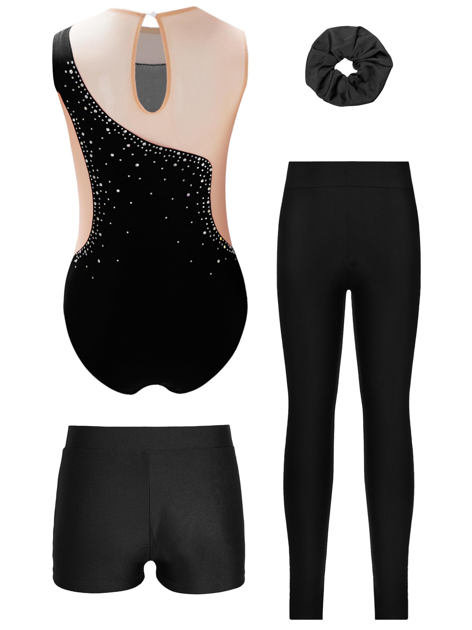 Oyolan Pezzo Insieme Ginnastica Bambina Bambini Rompers E Legging Short Dolce Abito Danza Ginnastica Patinaggio Sport E Fitness