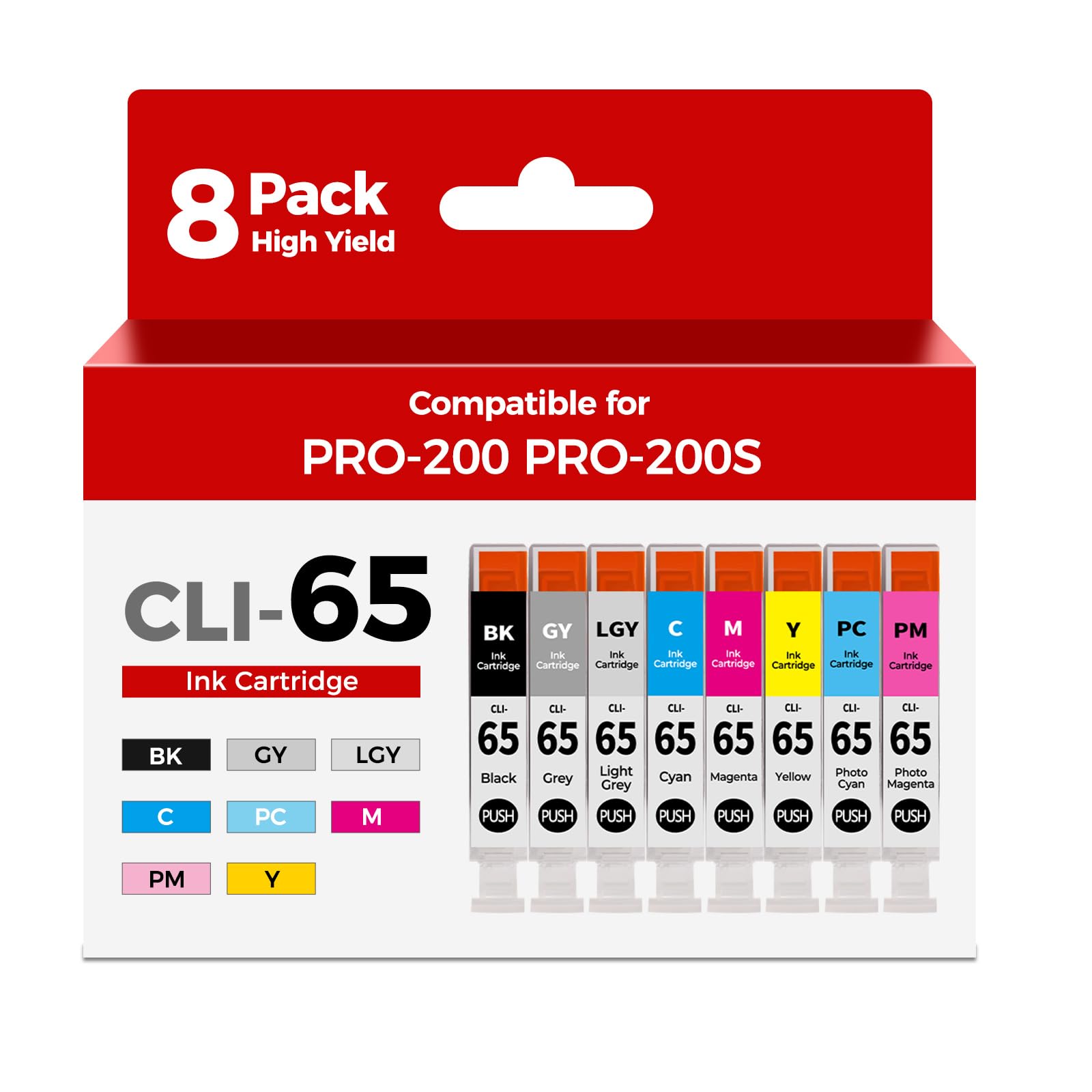 Photo 1 of CLI-65 Ink Cartridges PRO-200 PRO-200S Ink Compatible for Canon CLI65 Ink