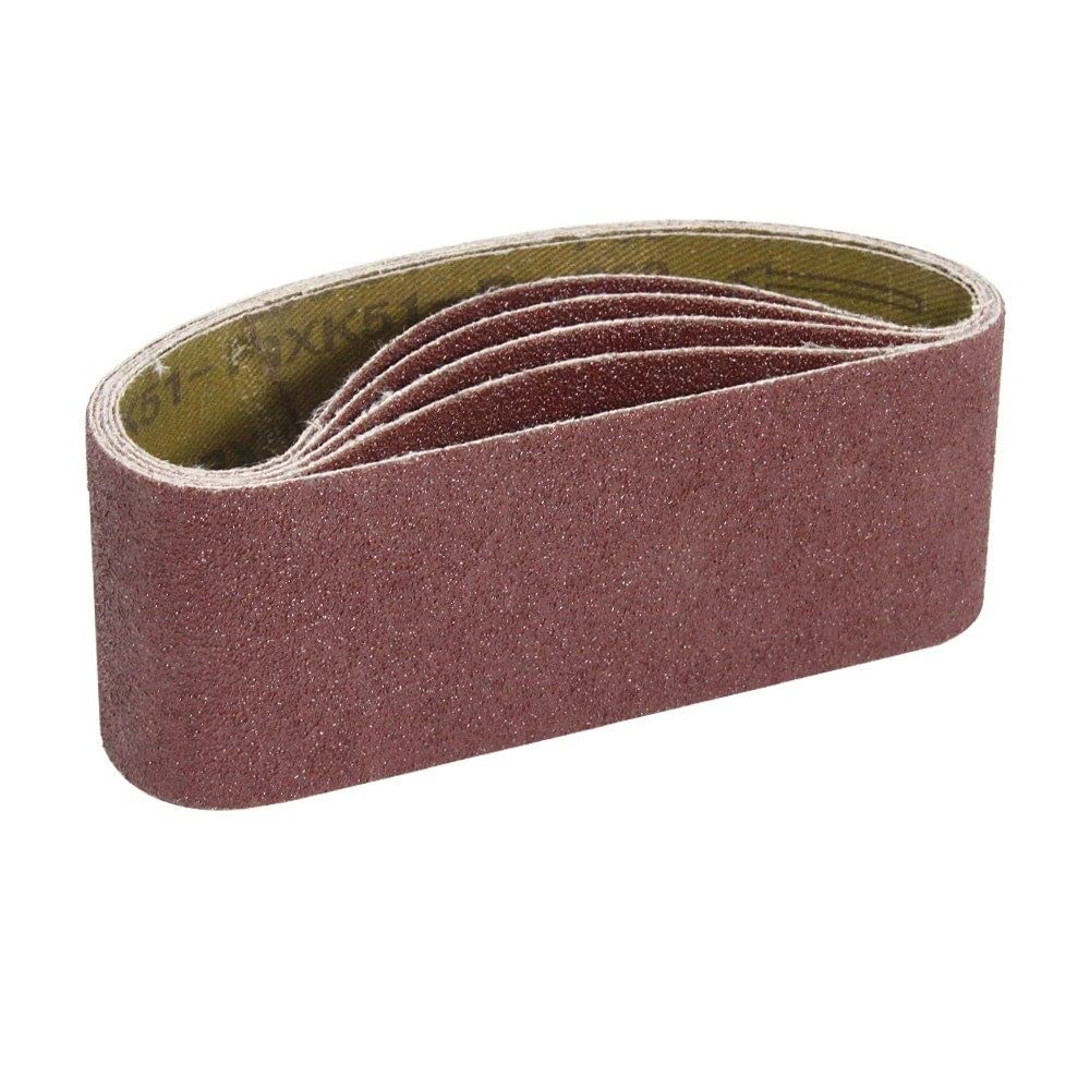 Taśmy szlifierskie z cyrkonem, Zestaw taśm szlifierskich 5 szt. 75x457mm Tlenek glinu, ziarnistość 60/80/120/240, do obróbki drewna(Grit 60)