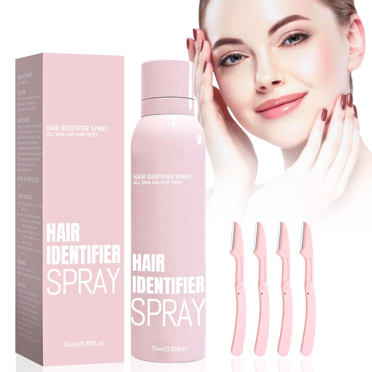 FRANDORA Hair Identifier Spray for Face Shaving, Face Hair Identifier Spray, Women Dermaplaning Tool for Face, Dermaplane spray for Men and Women