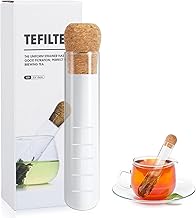KUIING Reusable Tea Infuser, Glass Tea Strainer, Loose Tea Steeper with Cork Lid, Tea Diffuser for Black Tea Fine Loose Tea Leaf Herbal Tea Spices (BPA-Free)