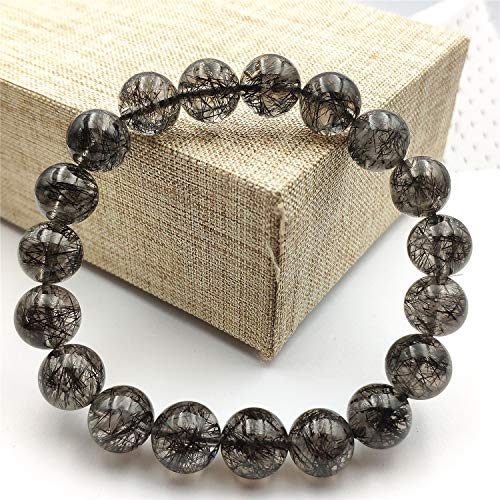 Bracelet en quartz rutilé noir 11mm pour rompre la monotonie des bijoux classiques unisexes - 3