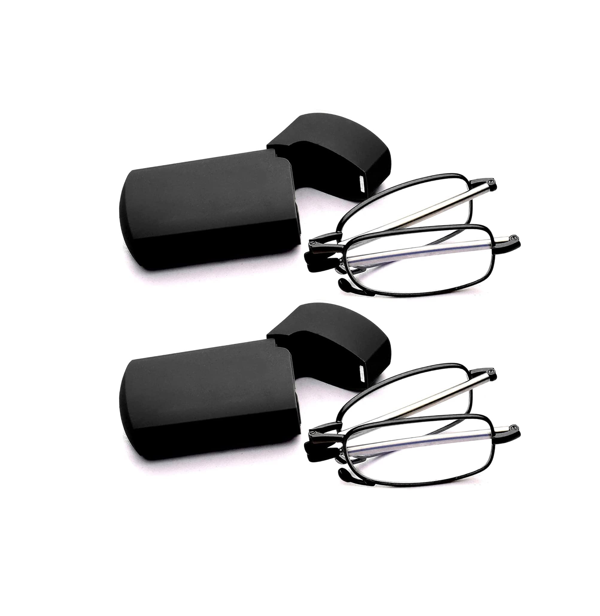 GOOSEN Reading Glasses Men Women, Pocket Wallet Purse Compact Hard Cases Folding Readers, Blue light Glasses Spring Hinge