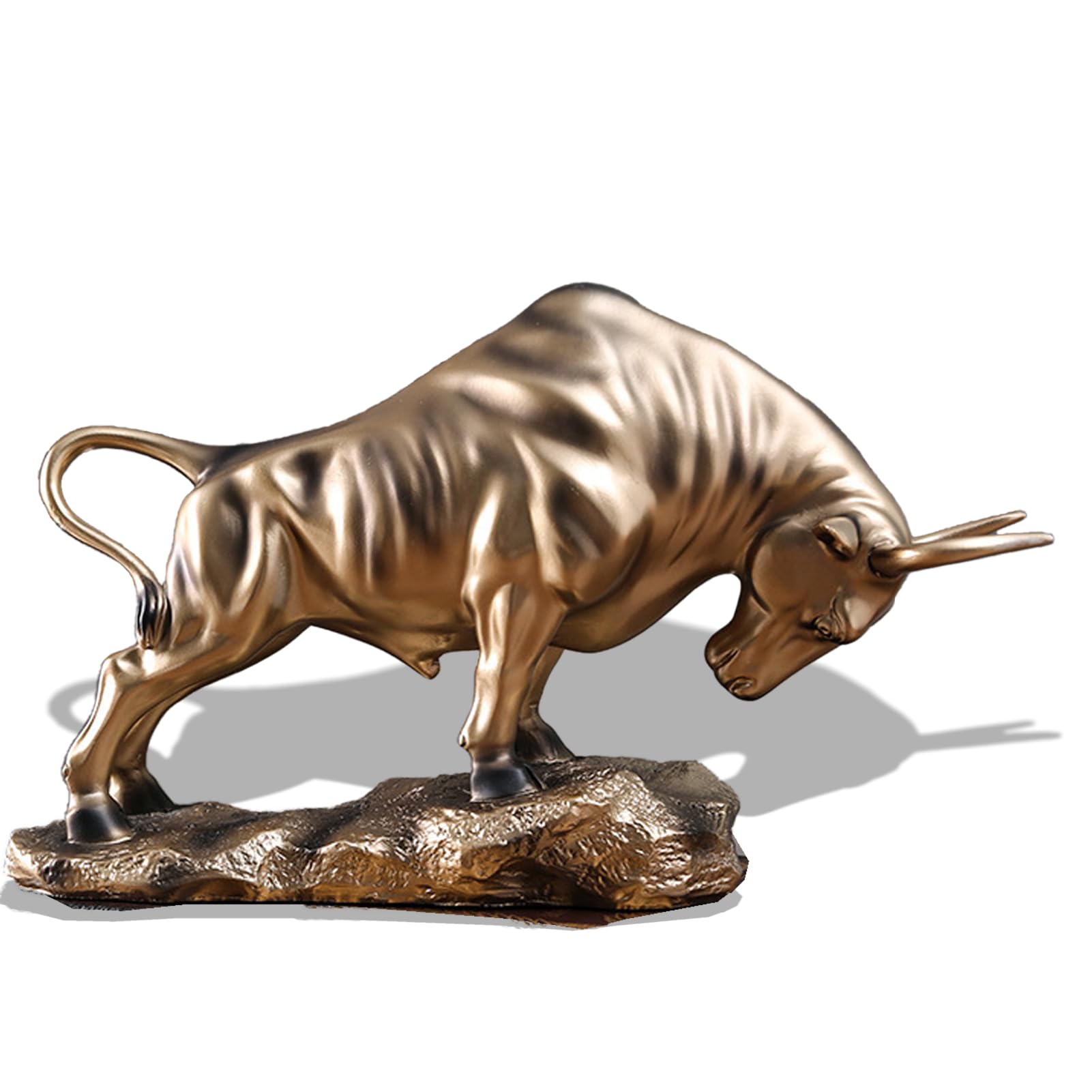 Taureau en résine, Sculpture Feng Shui, Figurine de bœuf pour la décoration de la Maison ou du Bureau – Attire la Richesse et la Chance – 37 x 13 x 22 cm