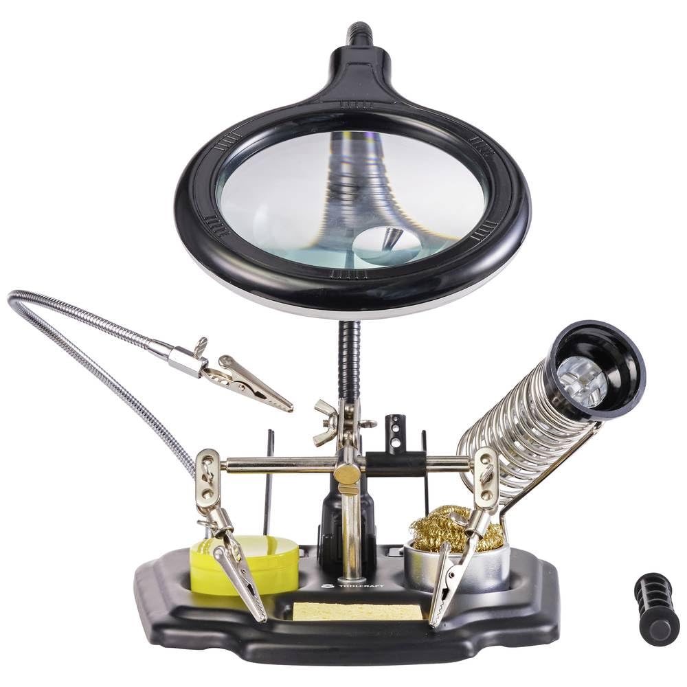 Toolcraft TO-7580322 LED-Lupenleuchte mit 3. Hand Vergrößerungsfaktor=1.75 x, 4 x 100mm 2021 Energieeffizienzklasse G (A - G)