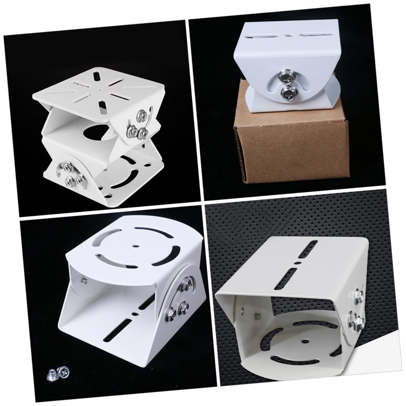 VILLCASE Supporto per Telecamera di Sorveglianza Staffa da Parete Versatile in Acciaio Bianco, 2 Pezzi, Facile da Installare e Antiruggine per Sistemi di Sicurezza