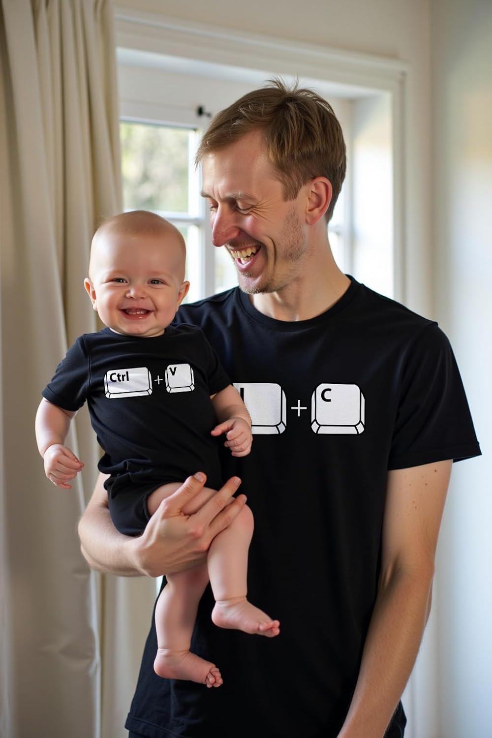 Tstars Ctrl C Ctrl V Dad Baby Shirts - Funny Matching Father and Son Outfits - Daddy Daughter Gift for Father's Day - Image 2