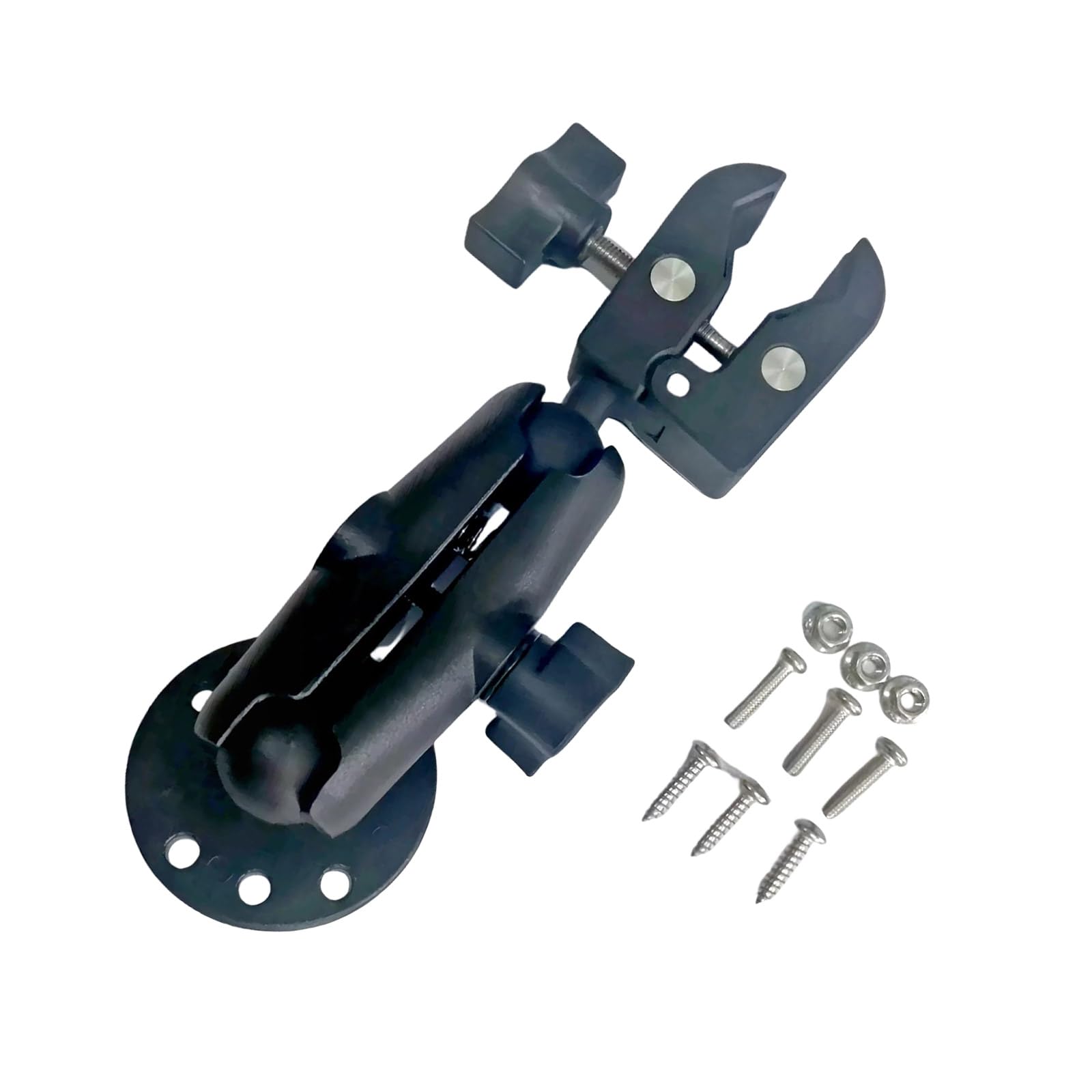 360-Degree Rotation Trolling Motor Bracket with Marine-Grade Aluminum, Quick-Release Clamp for Bass Boats Skiffs Erosion Resistant Motor Bracket
