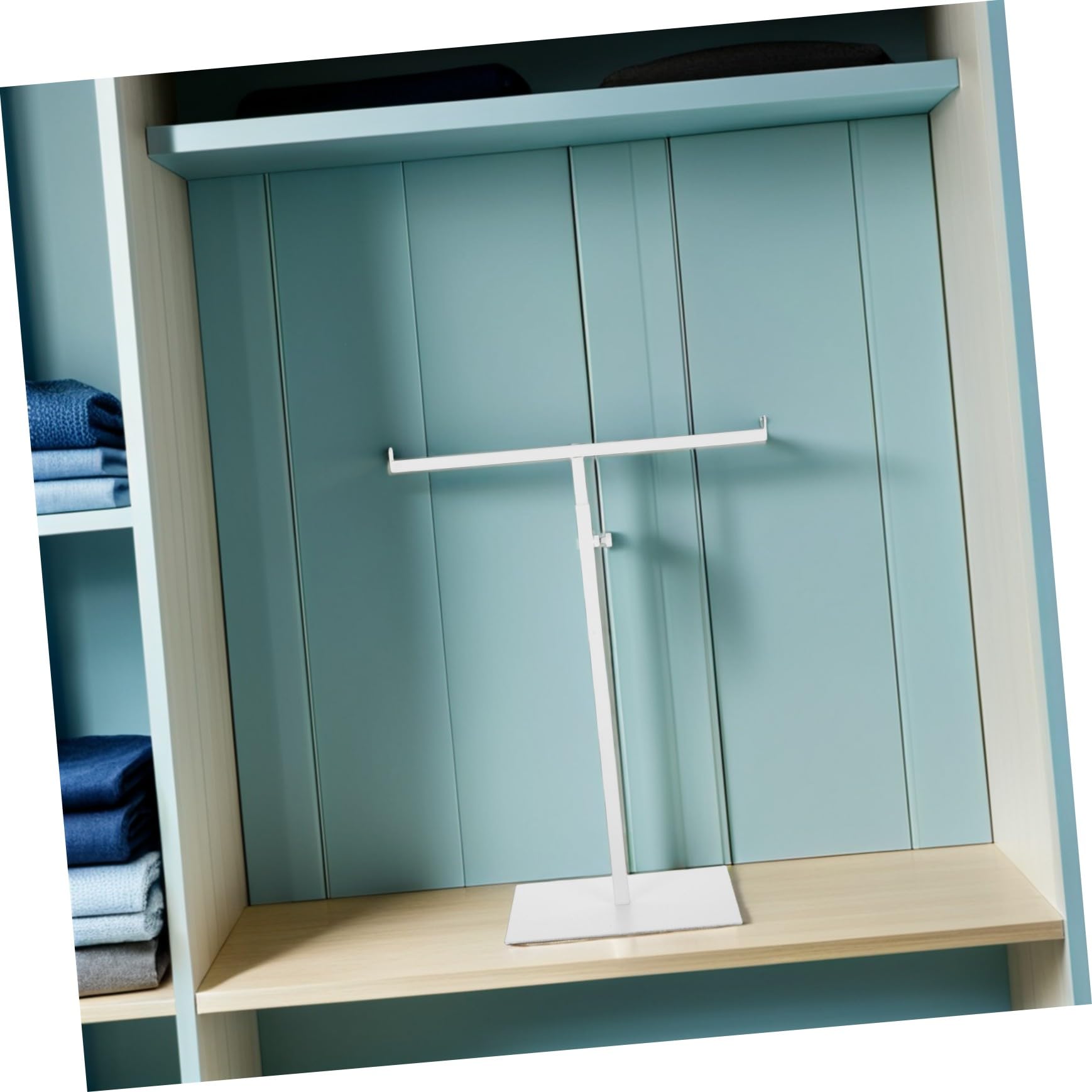 NOLITOY Expositor Resistente o Blanco Ajustable Inoxidable Bolsos Acero Soporte Ligero Organizar para Mochilas , Adecuado Armario o Baño
