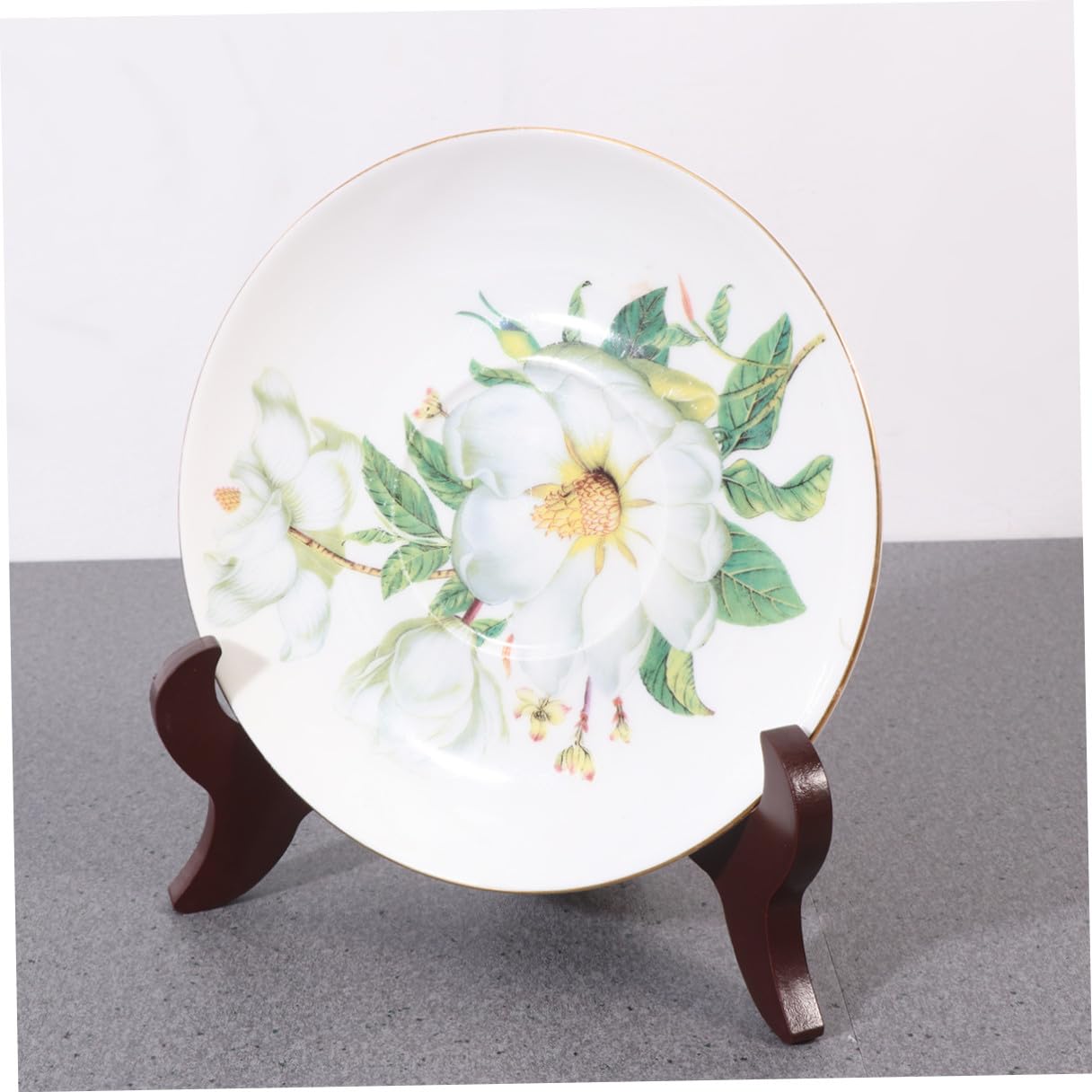 VOSAREA Soporte para Platos de 16 Pulgadas, Madera, Soporte Curvo