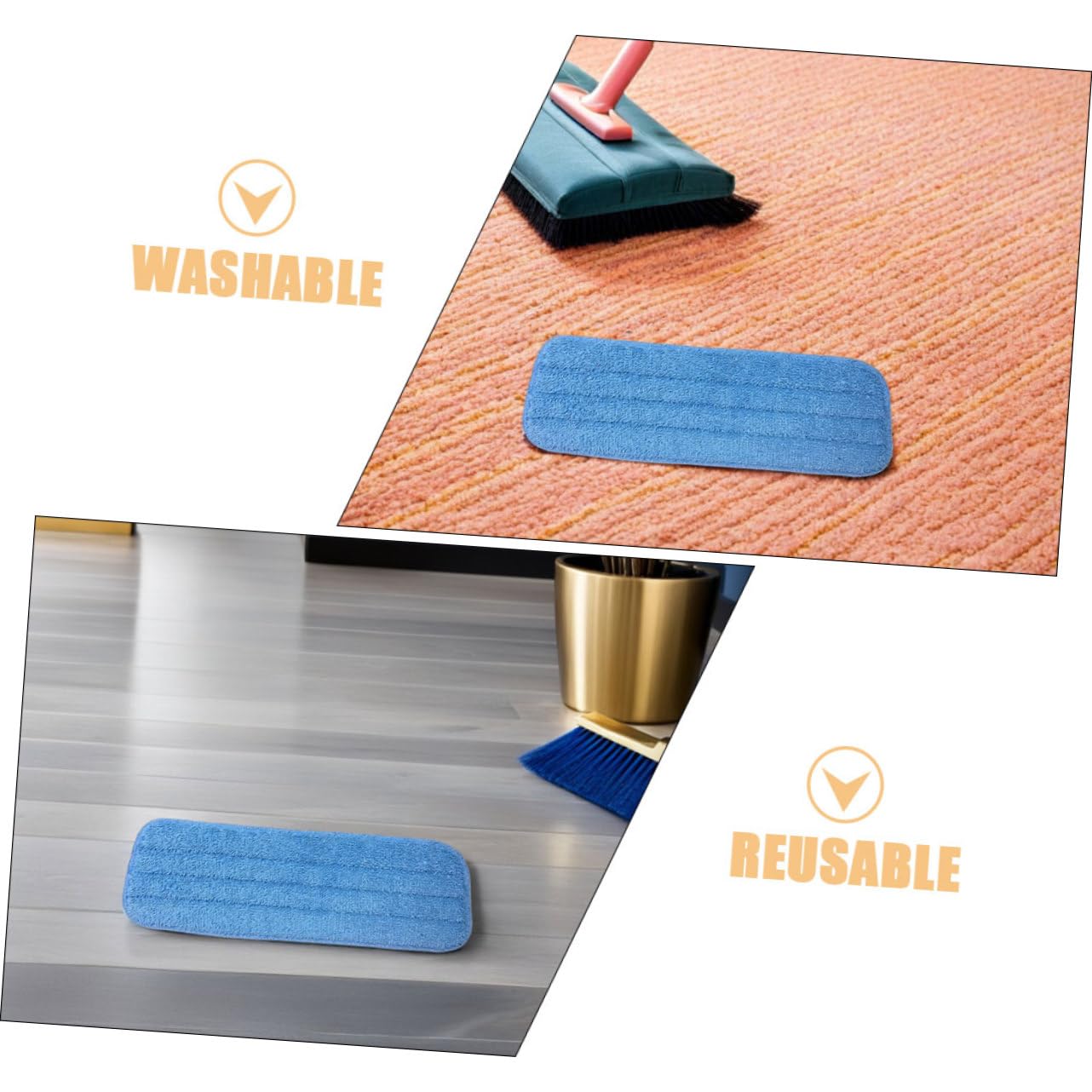 10 Piezas Mopas de Microfibra Lavables para Limpieza de Recambios Reutilizables para Baldosas y Vinilo Almohadillas Absorbentes para Limpieza