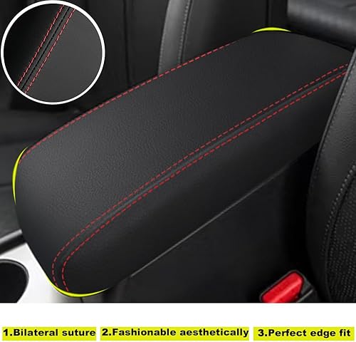 Miniatura 4 de Blazeray Funda para reposabrazos de consola central de automóvil Kia Optima 2016-2020, antiarañazos, impermeable, de cuero, protector de