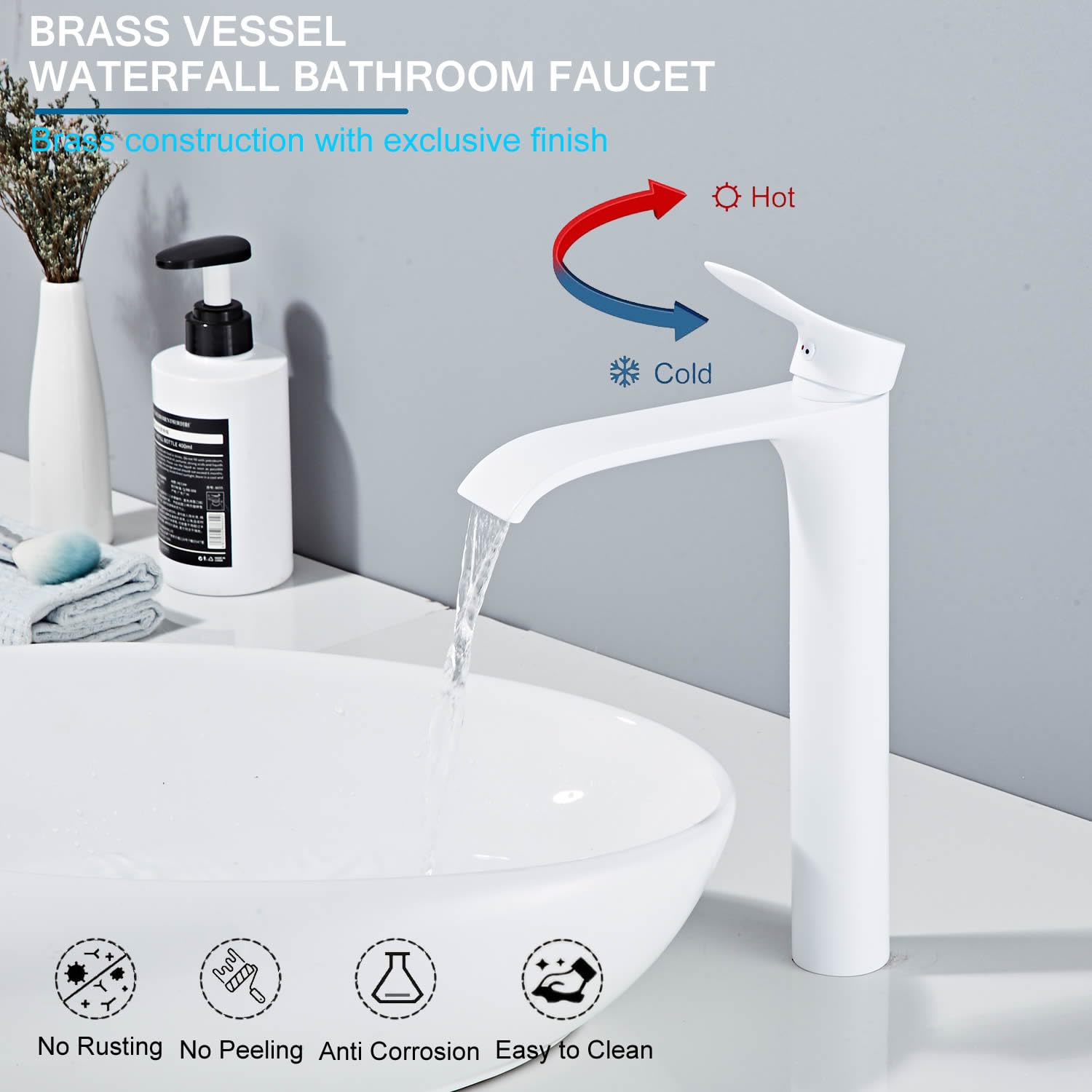 Wasserfall Armatur Schwarz - Badarmatur Einhebelmischer Mit Keramik Kartusche