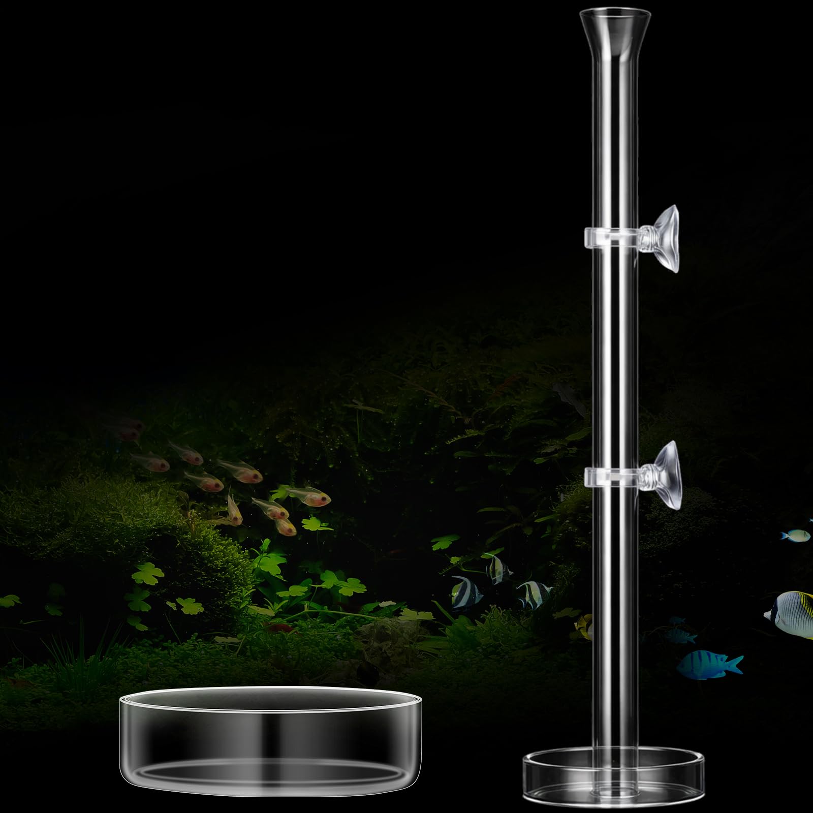 CHENGU 3 Pcs Shrimp Feeding Tube and Dish, 14" + 2 Tray for Aquarium