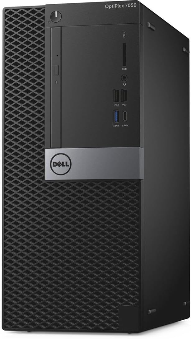 Dell Optiplex 7050 Mini Tour Ordinateur de Bureau, Intel Core i7-7700T, 16 Go de RAM, SSD de 512 Go, Wi-FI, Bluetooth, Clavier QWERTY US, Windows 11 Pro (Reconditionné)