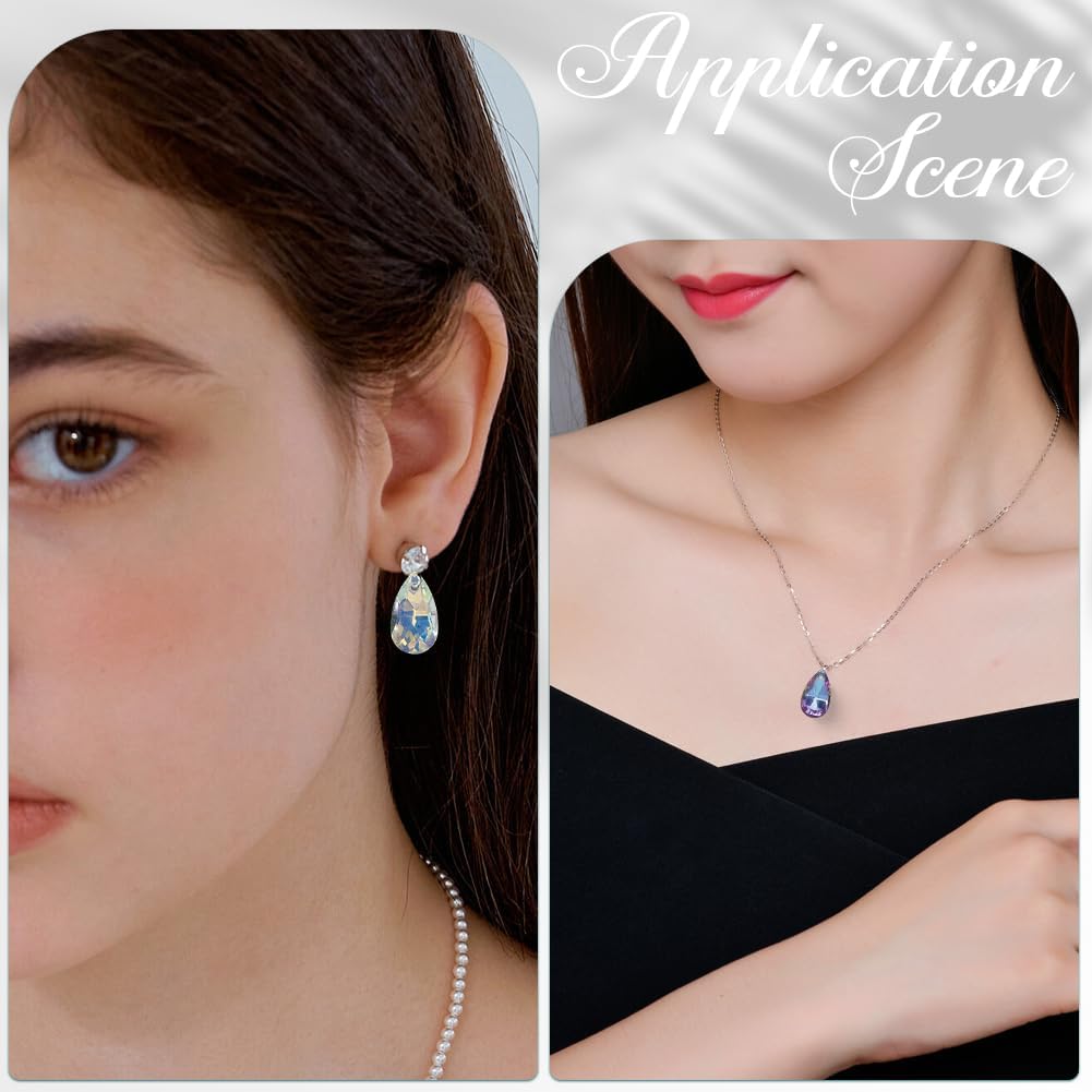 1 Box 100Pcs Teardrop Glass Charms Crystal Dangle Charms Colorful Assorted Shine 9 x 16m Small Hanging Gemstone Craft Pendants for Jewelry Making Necklaces Earrings DIY Crafts Accessories - Image 6