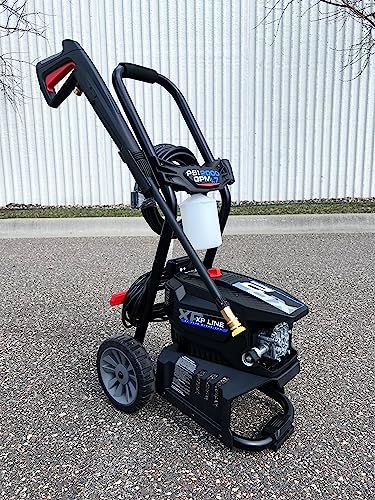 AR Blue Clean BCXP22000 Electric Pressure Washer-2000 PSI, 1.7 GPM, 13 Amps Bayonet Connect Accessories, Two Wheel Trolley, On Board Storage, Portable Pressure Washer, High Pressure, Car washer, Patio - Image 6