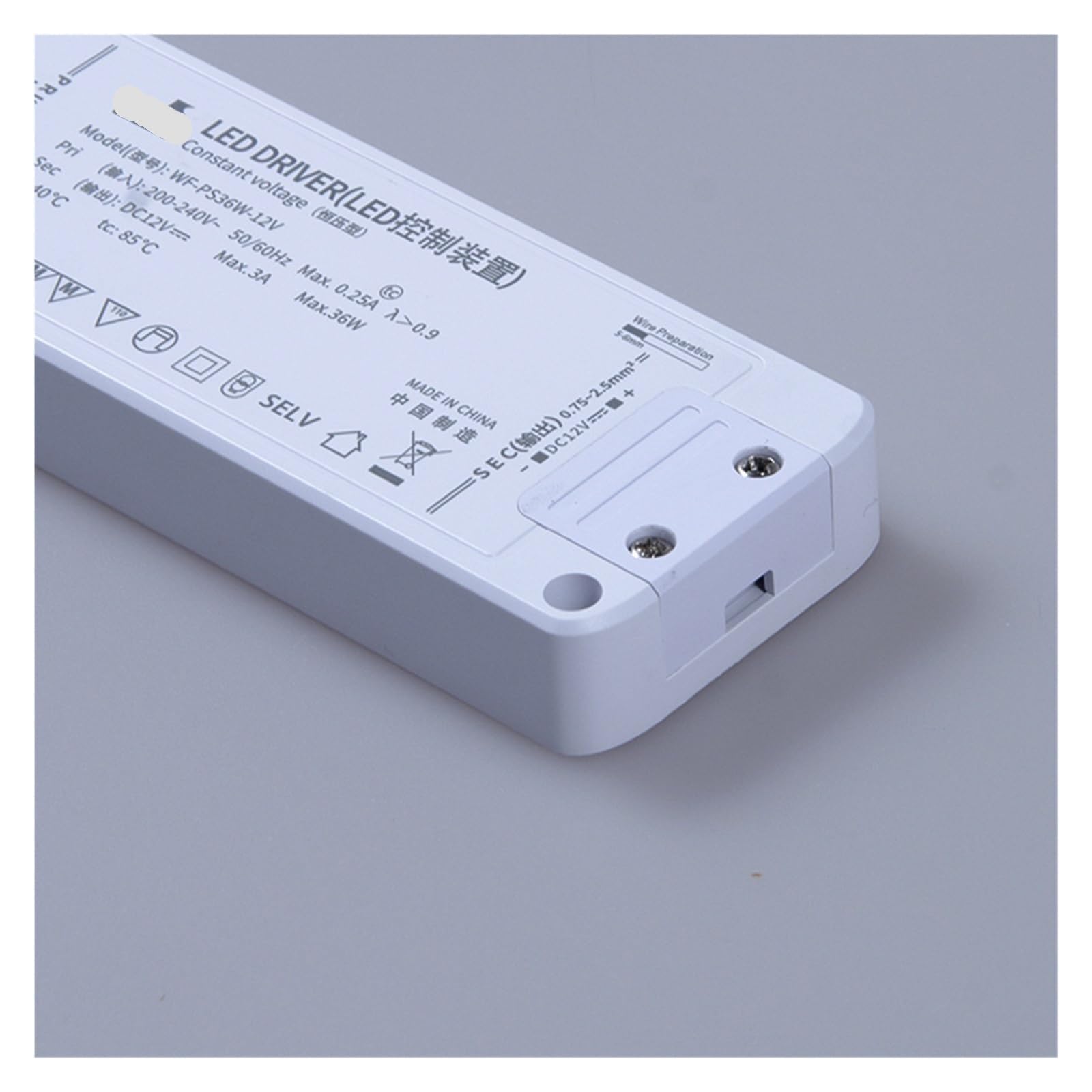 Alimentation LED 12V 36W ultra-mince pour éclairage d'armoire et bibliothèque
