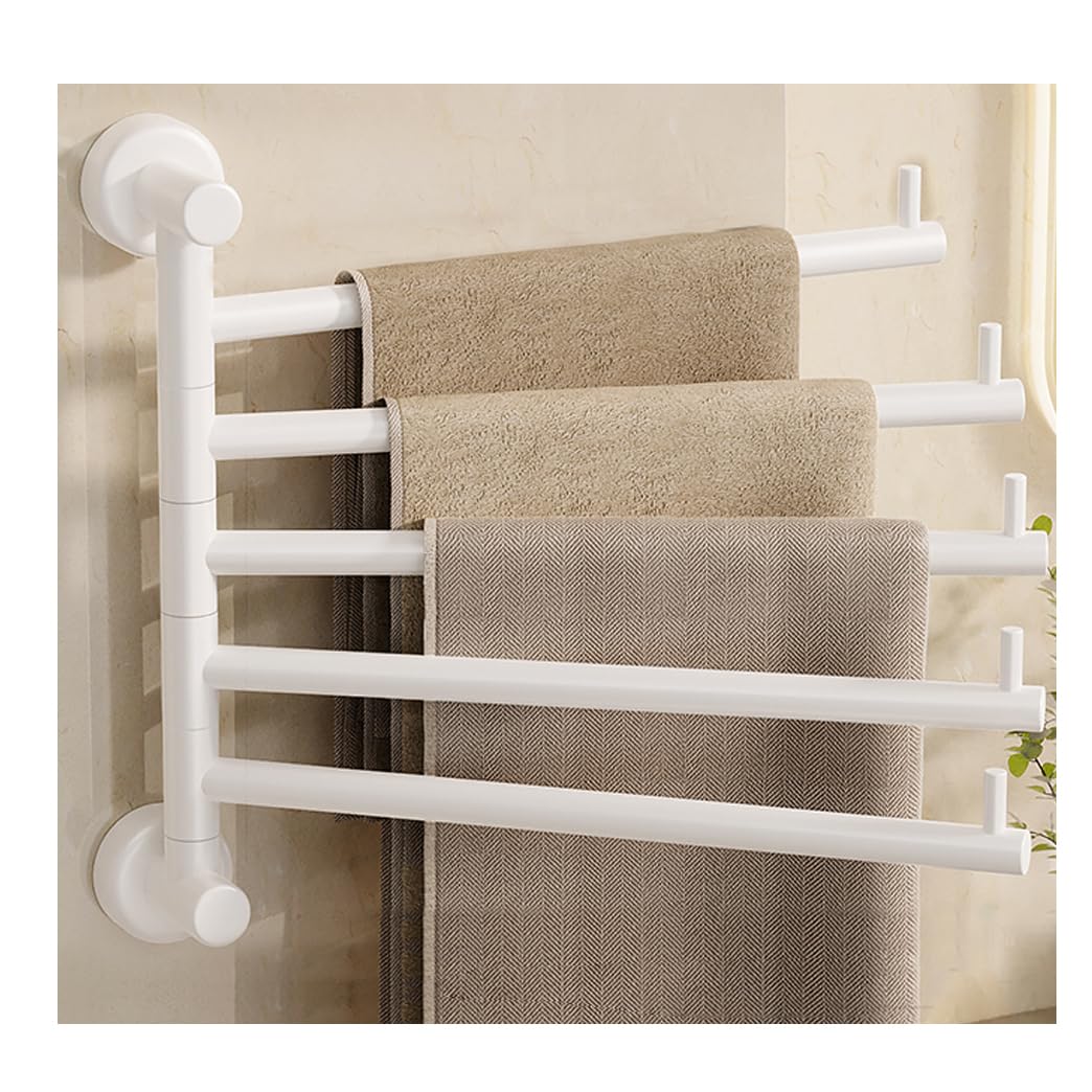 LMYSXAOZ Modern Swivel Towel Rack Bar Rails for Bathroom, Wall Mounted Folding Arm Swing Out Hand Hanger Holder Space Saving Laundry, Kitchen, Outdoor 5Bar